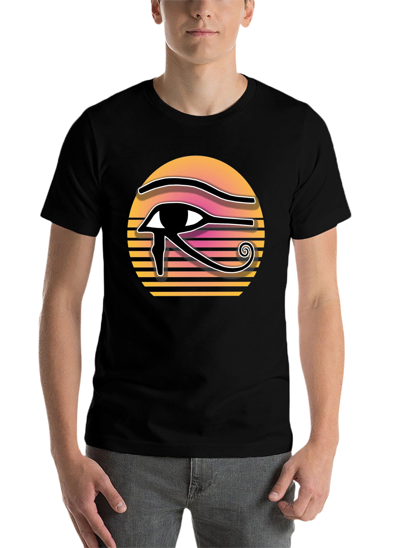 Black Eye of Horus Sunset Graphic Tee view 7