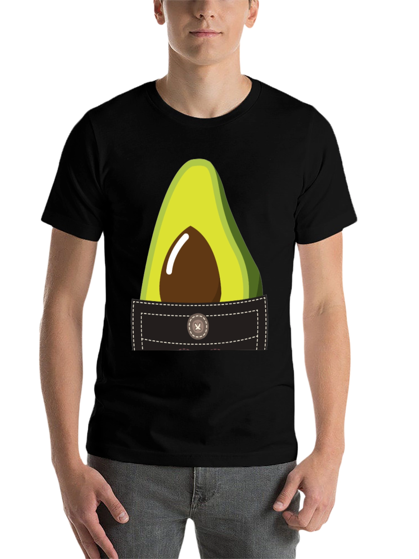 Black Avocado Pocket Graphic Tee - Novelty T-Shirt view 7