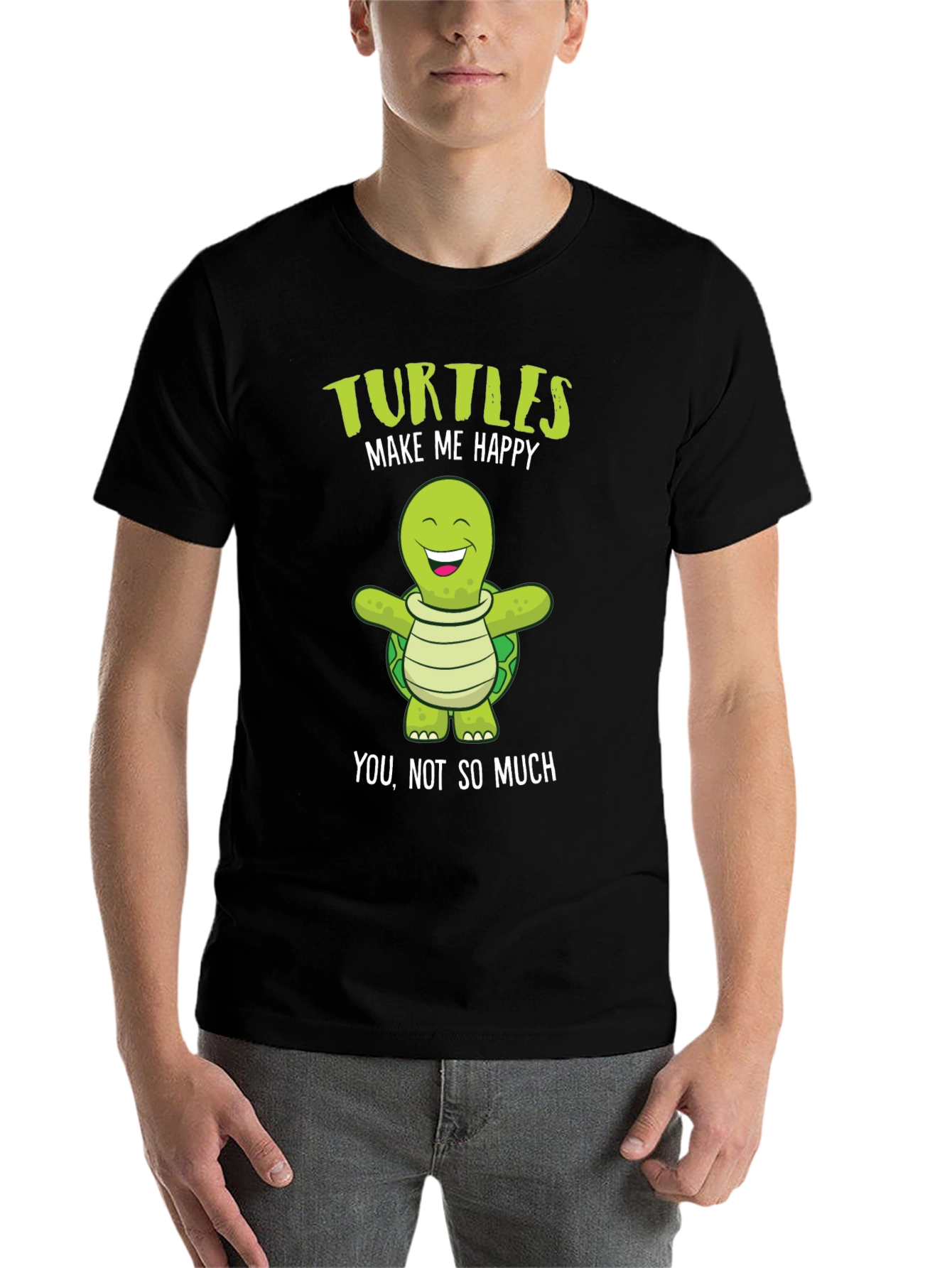 Black Turtles Make Me Happy Graphic Tee view 7
