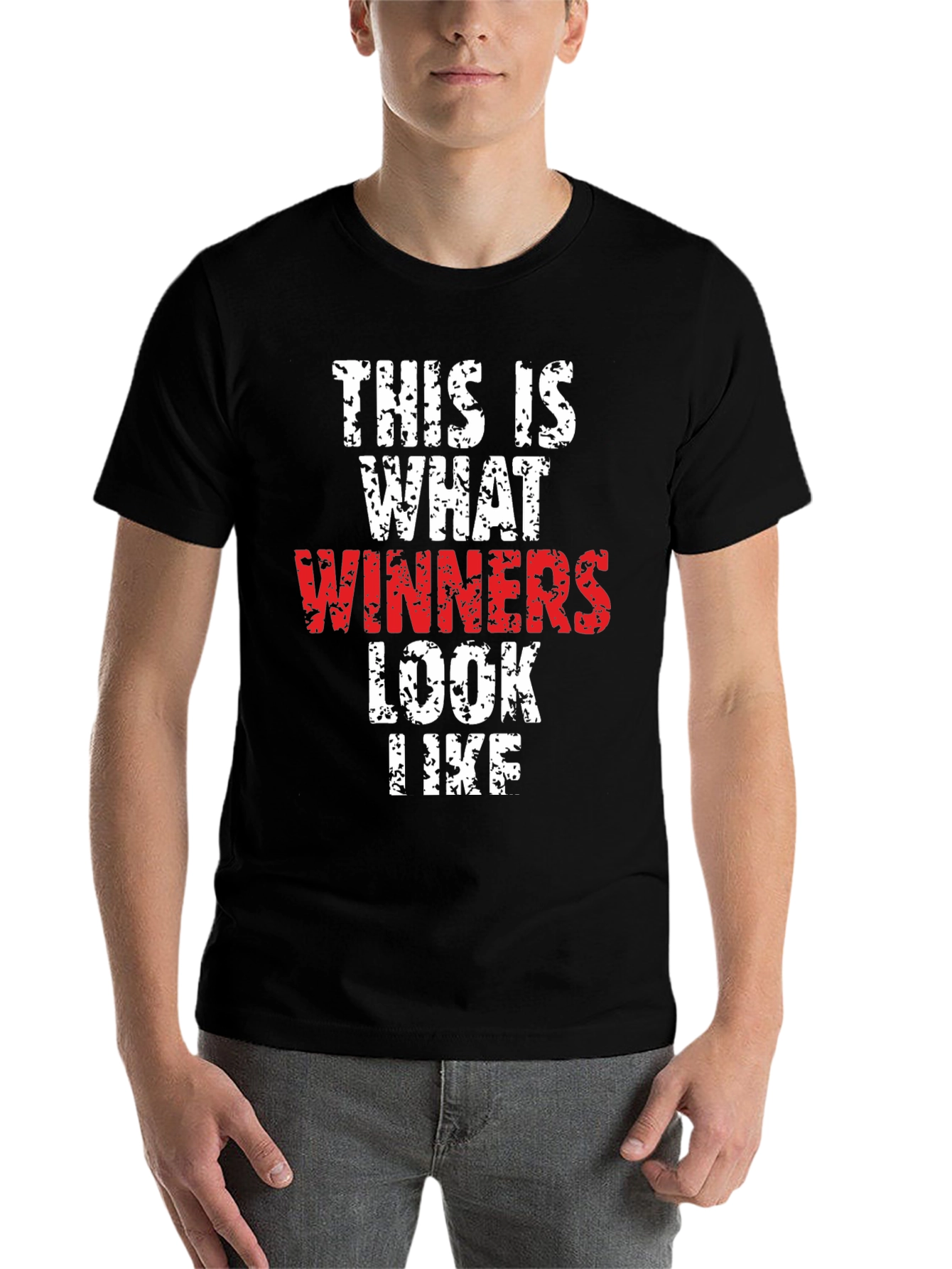 Black Winners T-Shirt - Motivational Black Tee view 7