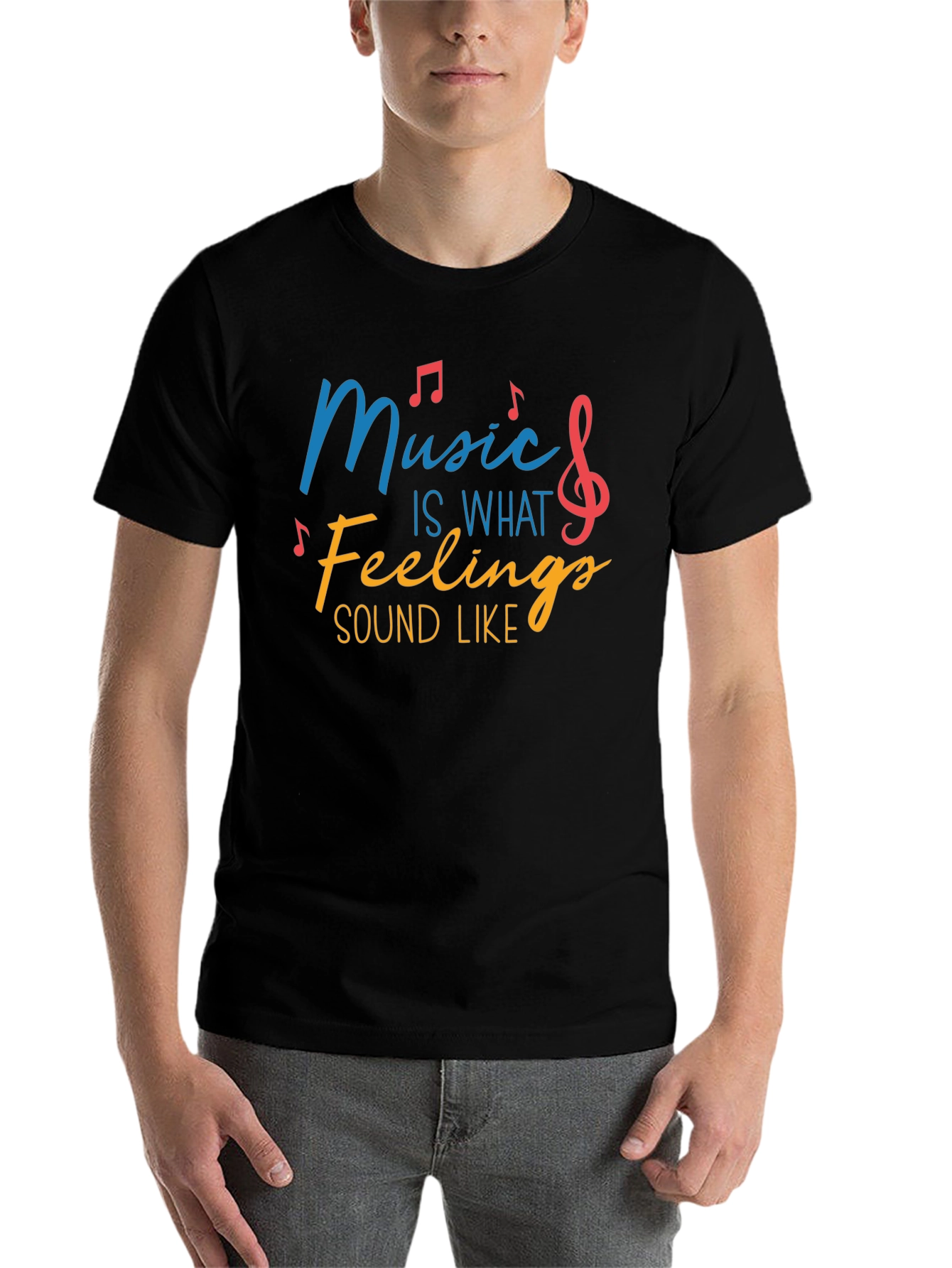 Black Music Is What Feelings Sound Like Graphic T-Shirt view 7