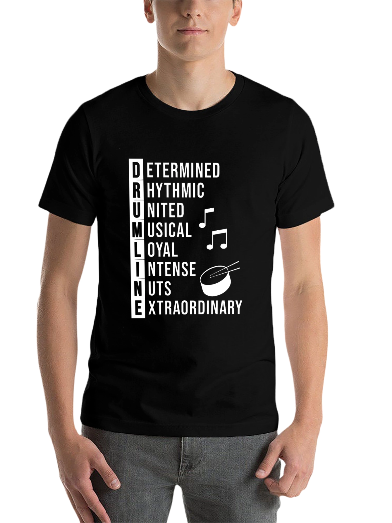 Black Drumline Acronym Black T-Shirt view 7