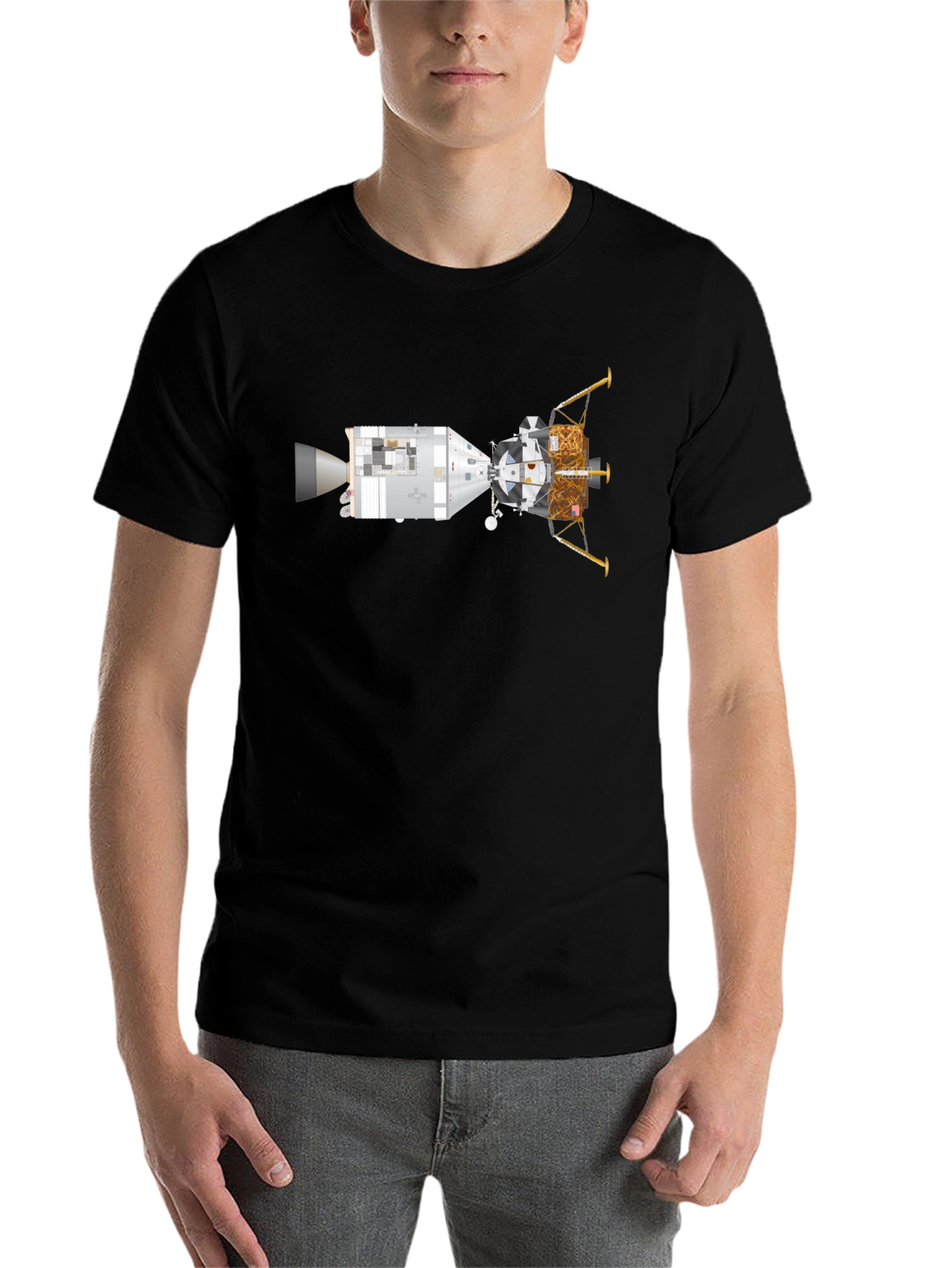 Black Lunar Module T-Shirt - Space Exploration Tee view 7
