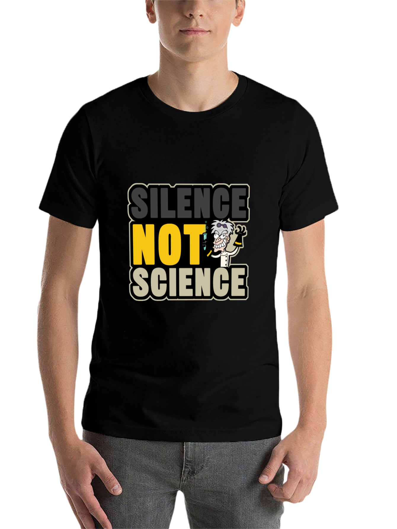 Black Silence NOT Science Graphic T-Shirt view 7