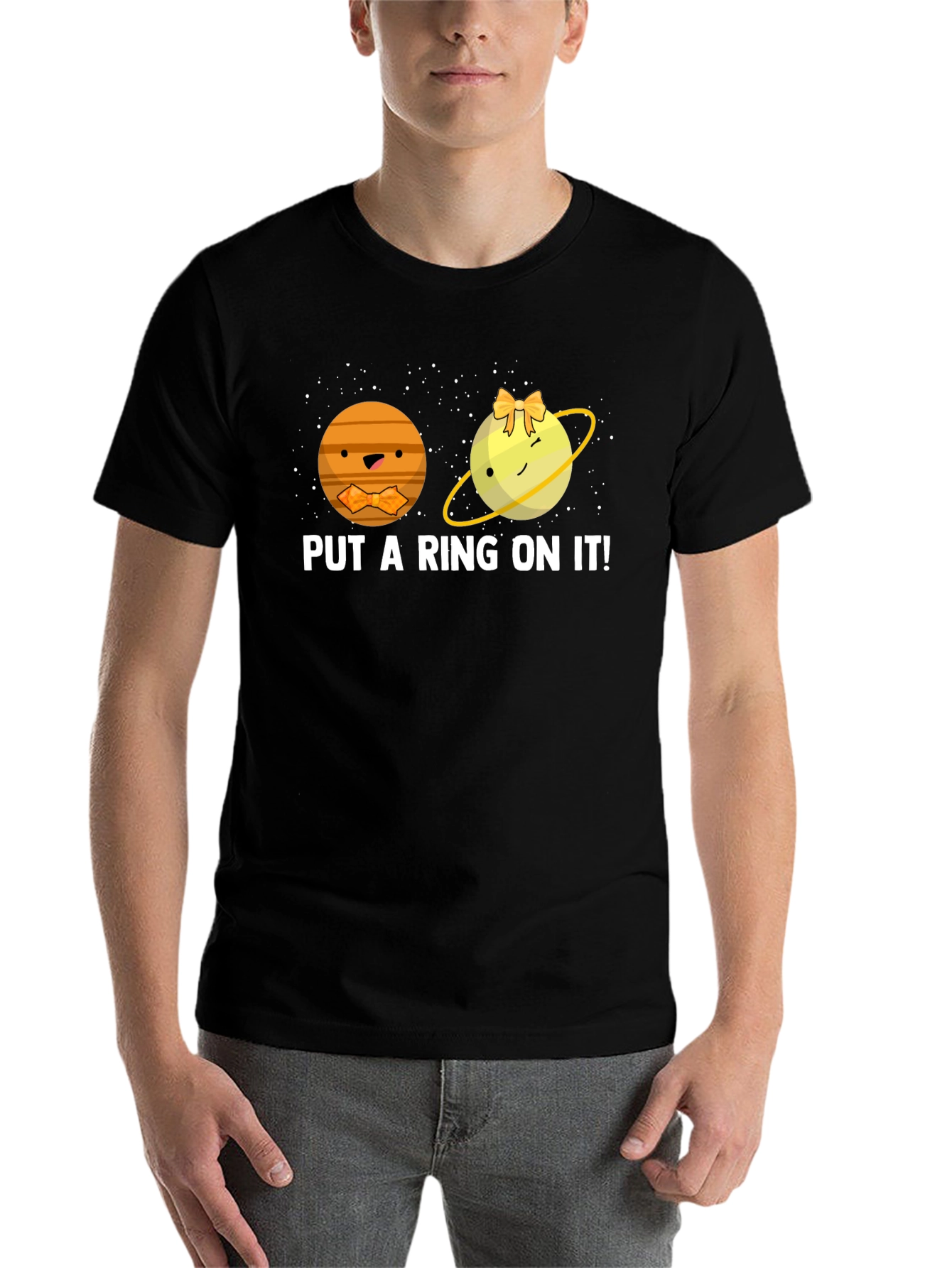 Black Put a Ring on It Planet Graphic Tee view 7
