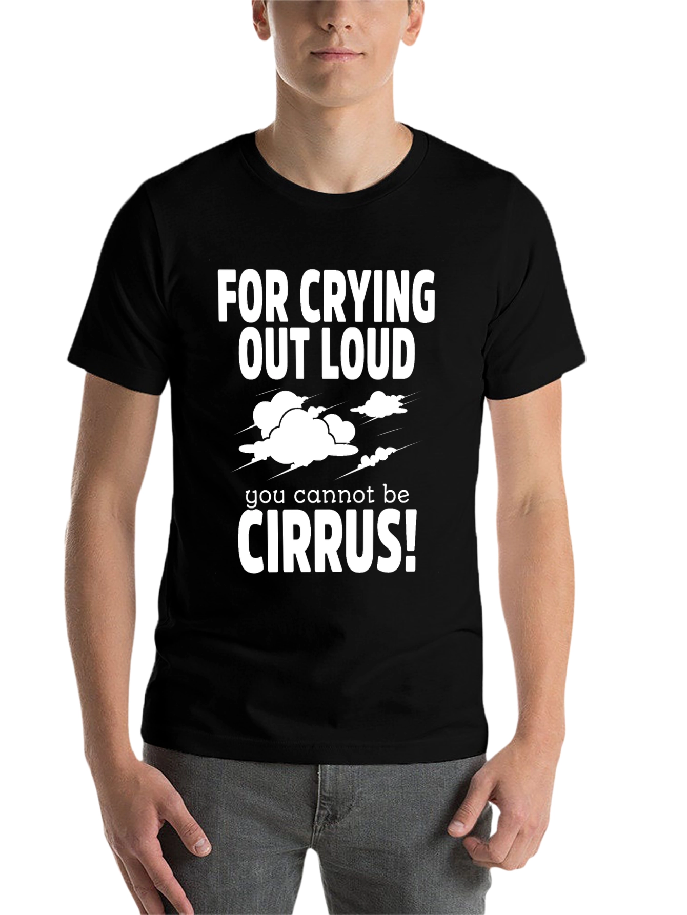 Black Funny Weather Geek T-Shirt - For Crying Out Loud Cirrus! view 7