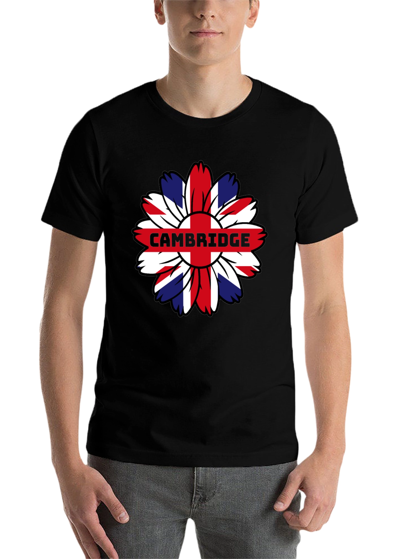 Cambridge UK Flag Flower Graphic Tee - 7