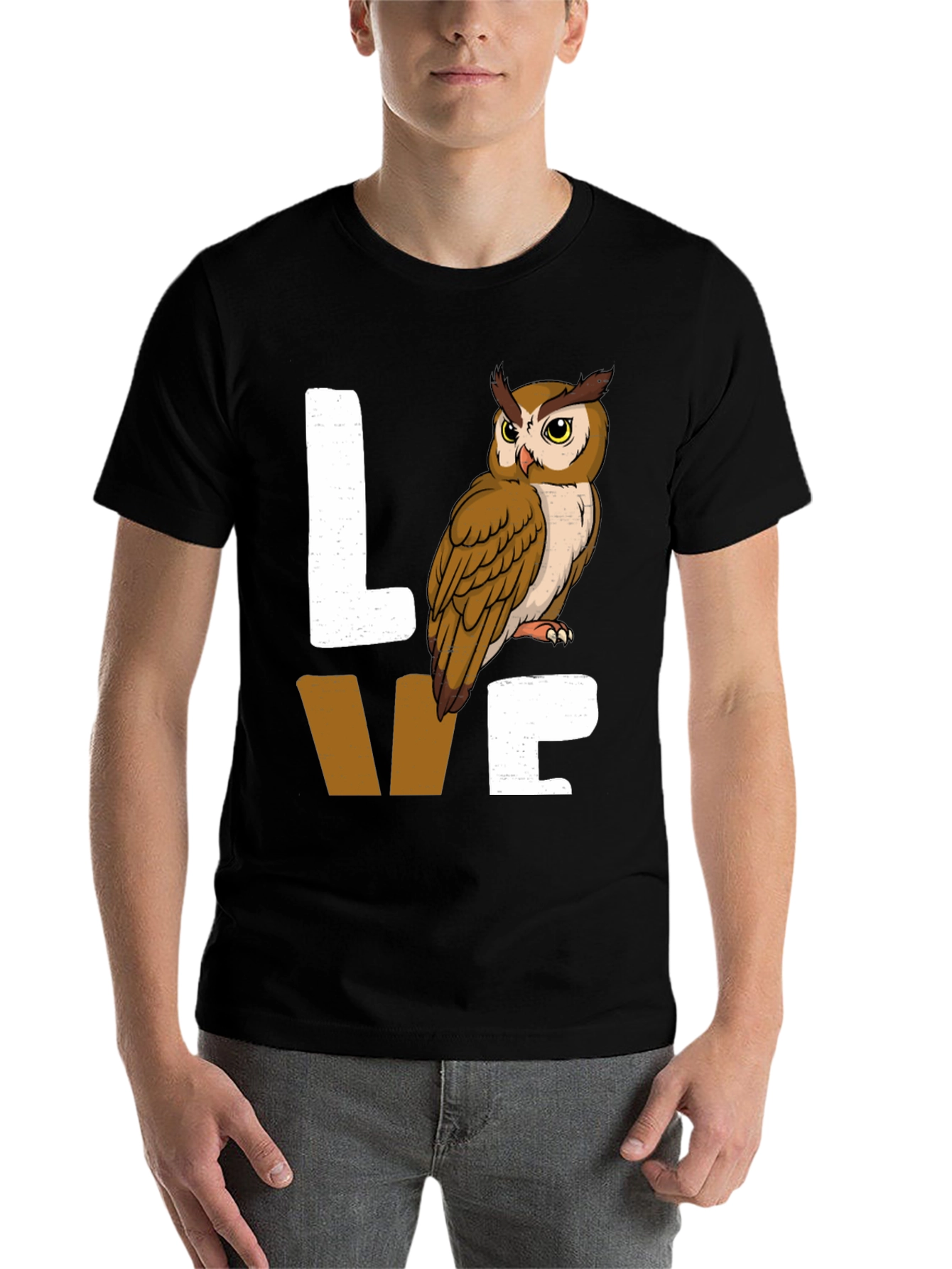 Black Owl Lover Graphic Tee - Black Cotton Blend view 7