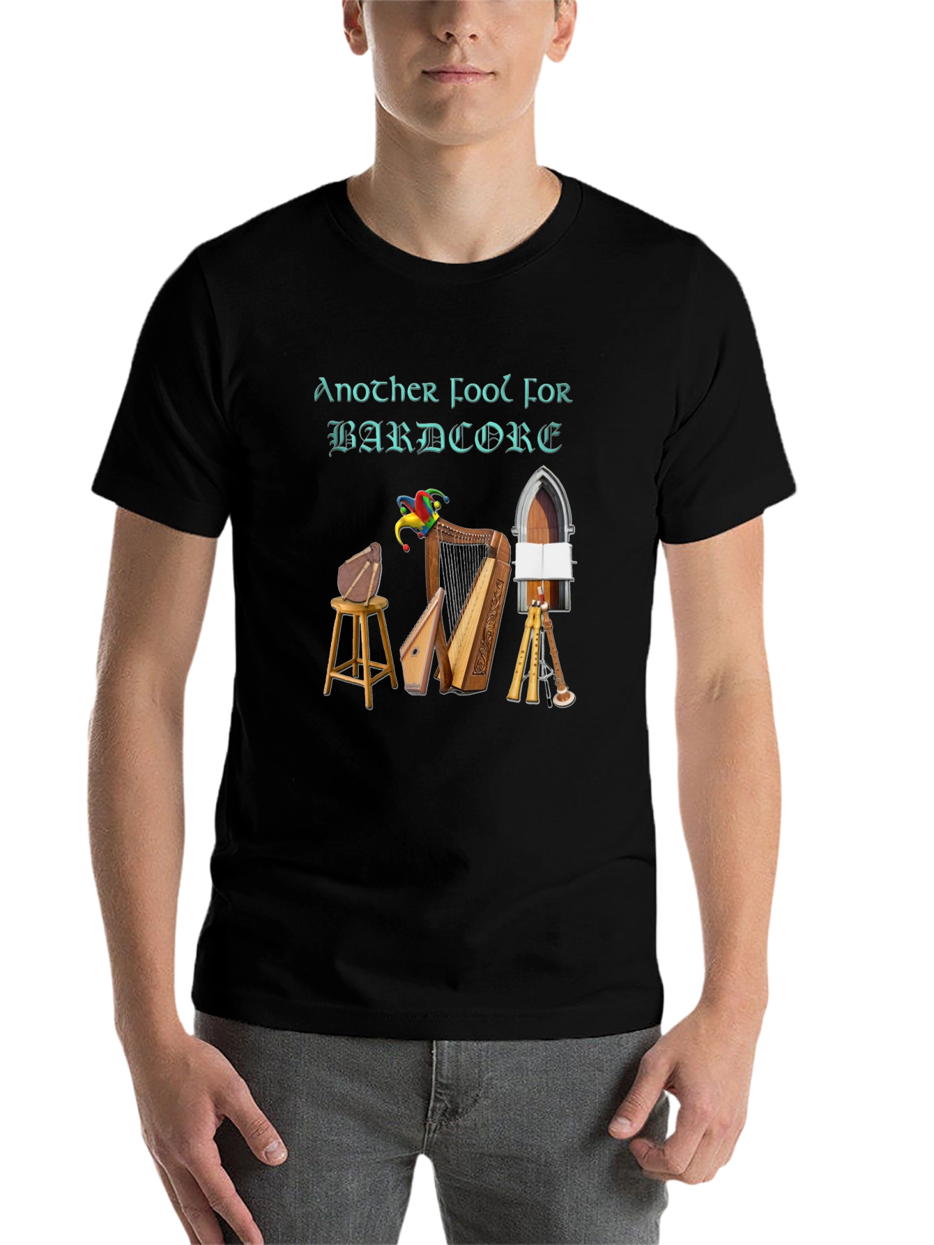 Black Bardcore T-Shirt - Another Fool for Bardcore Design view 7