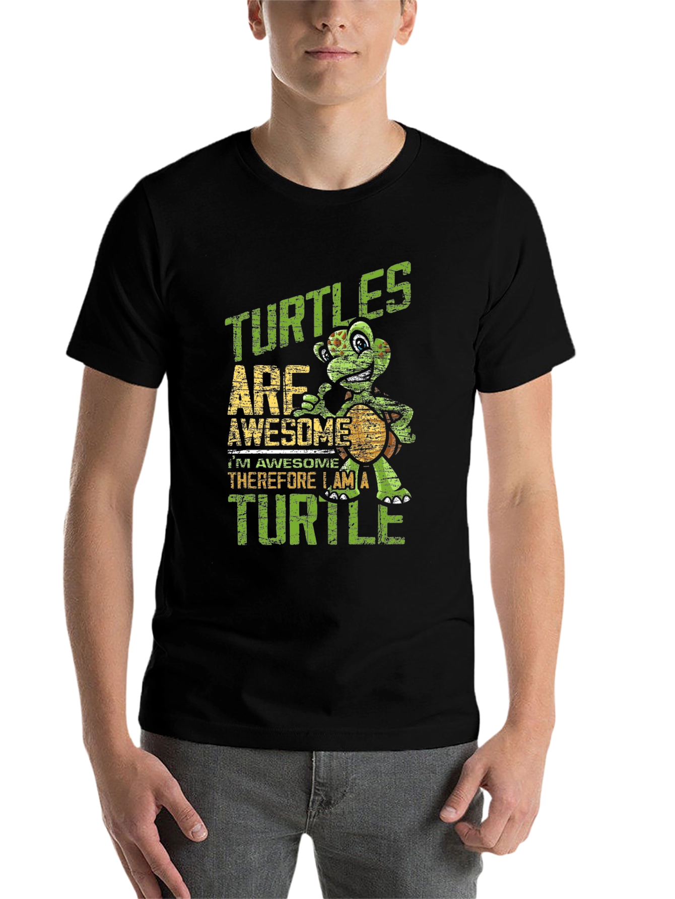Black Turtle Awesome T-Shirt - Funny Animal Tee view 7