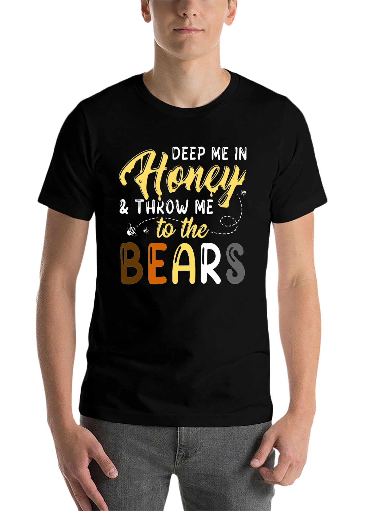 Black Deep Me in Honey Bear Graphic Tee view 7