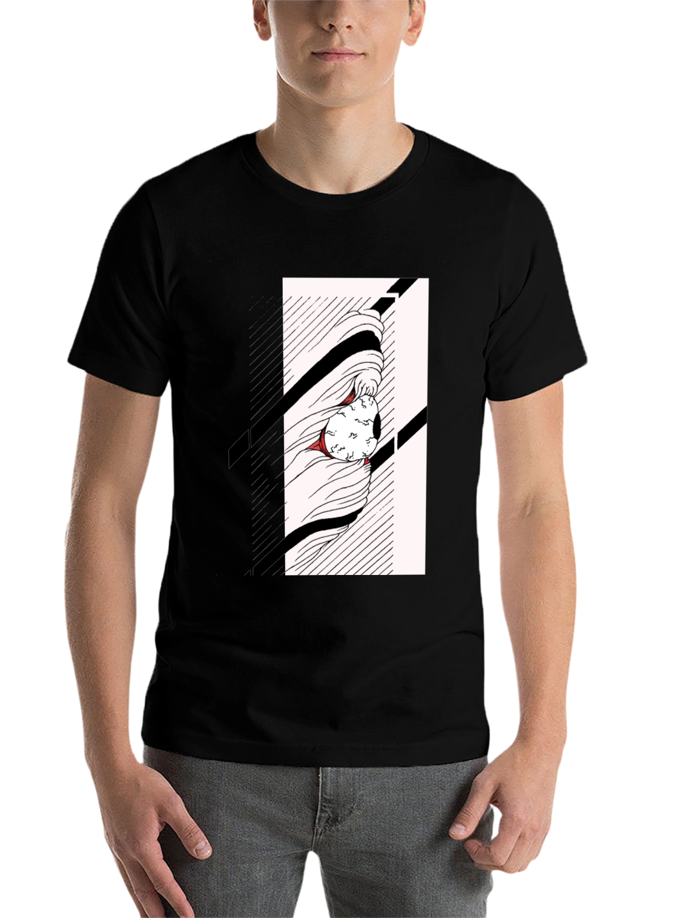 Black Eye Graphic Black T-Shirt - Unique Design view 7