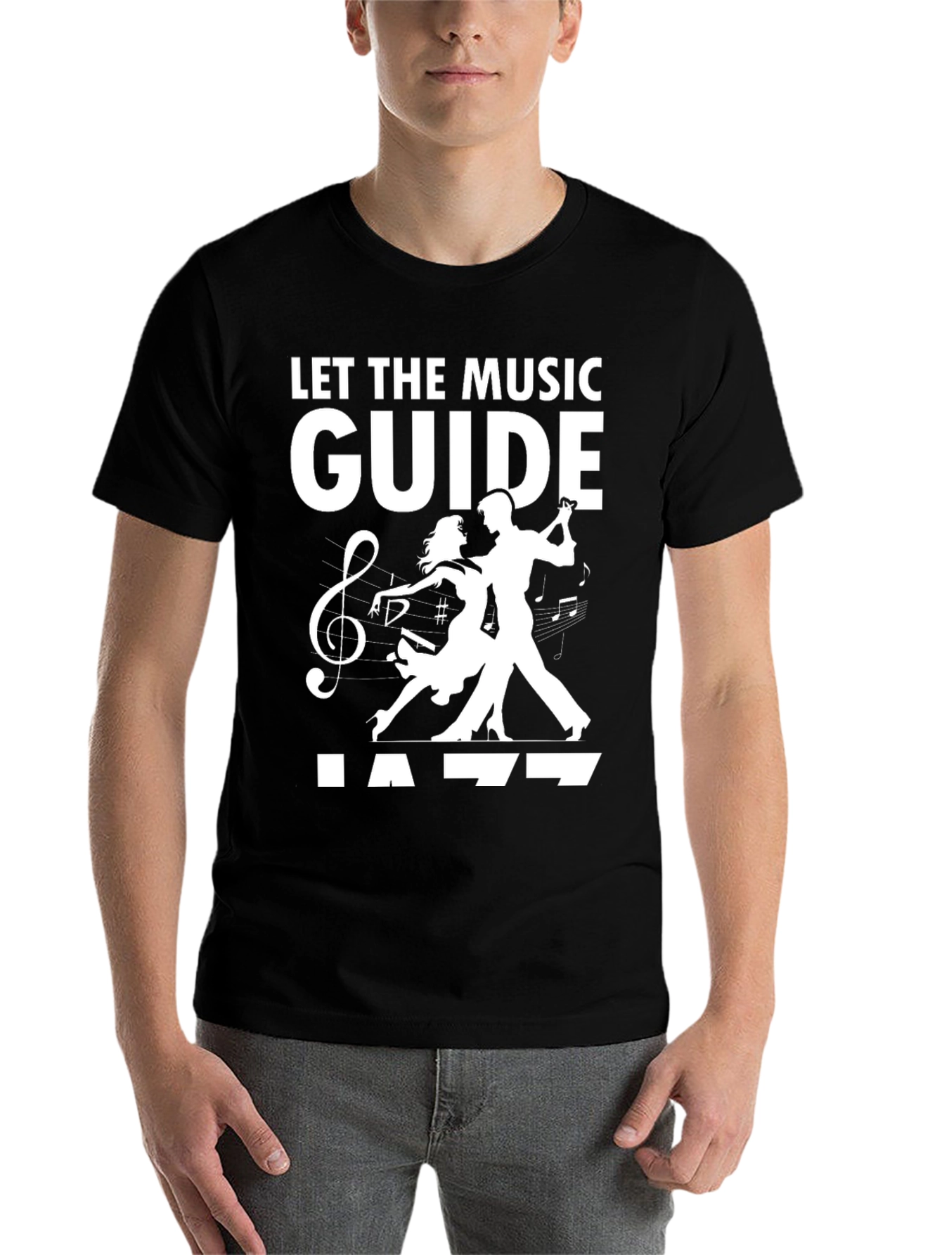 Black Let the Music Guide Jazz Black T-Shirt view 7