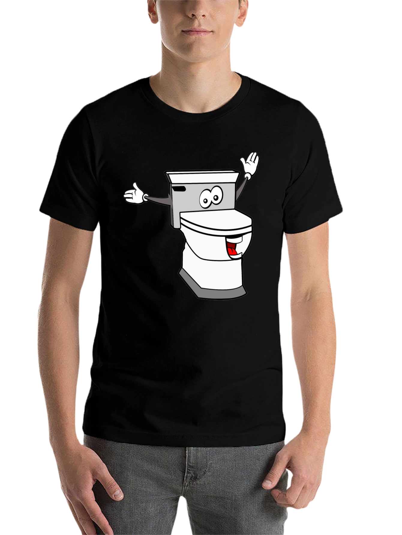 Black Toilet Humor Graphic T-Shirt view 7