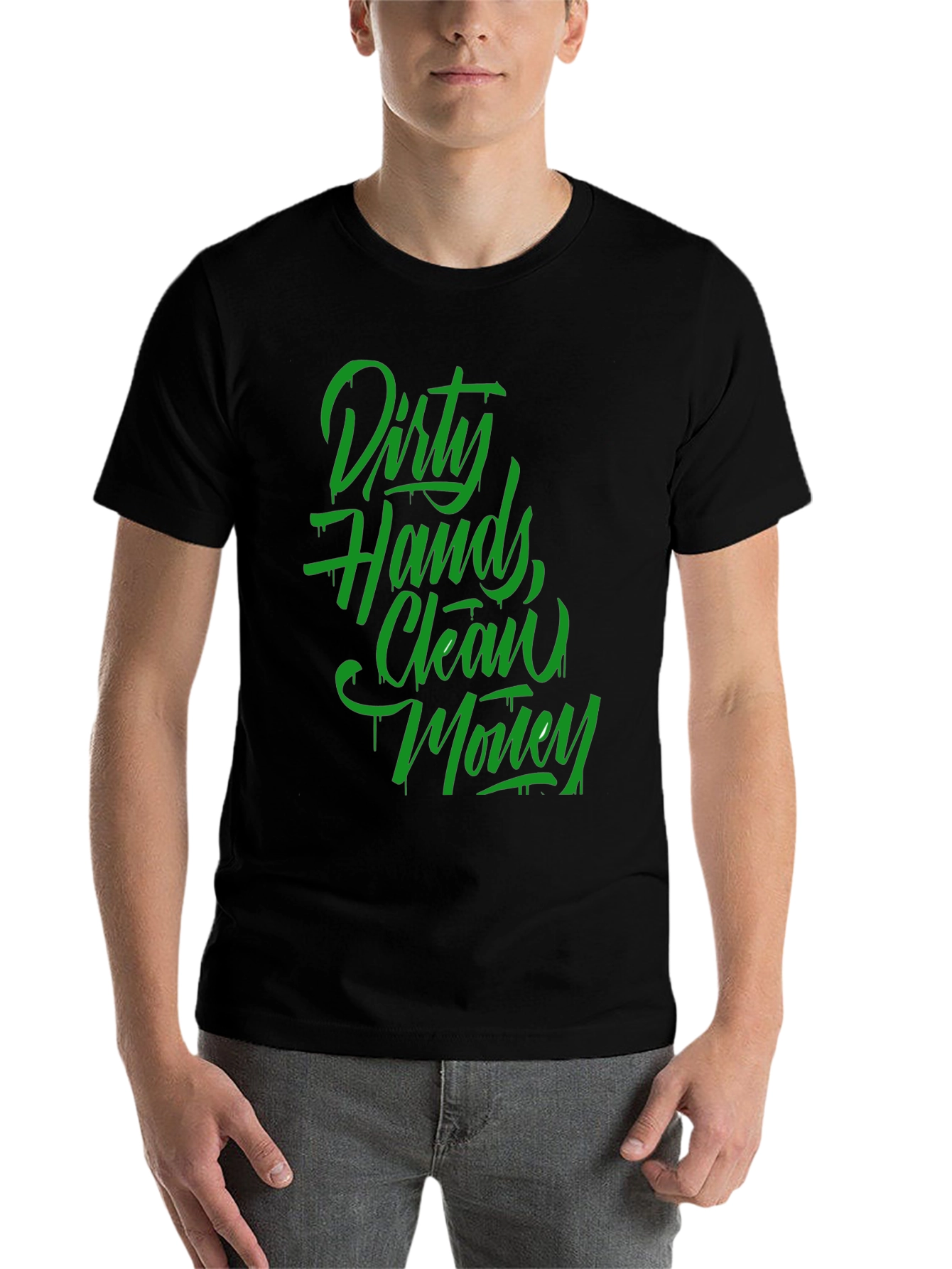 Black Dirty Hands, Clean Money Graphic T-Shirt view 7