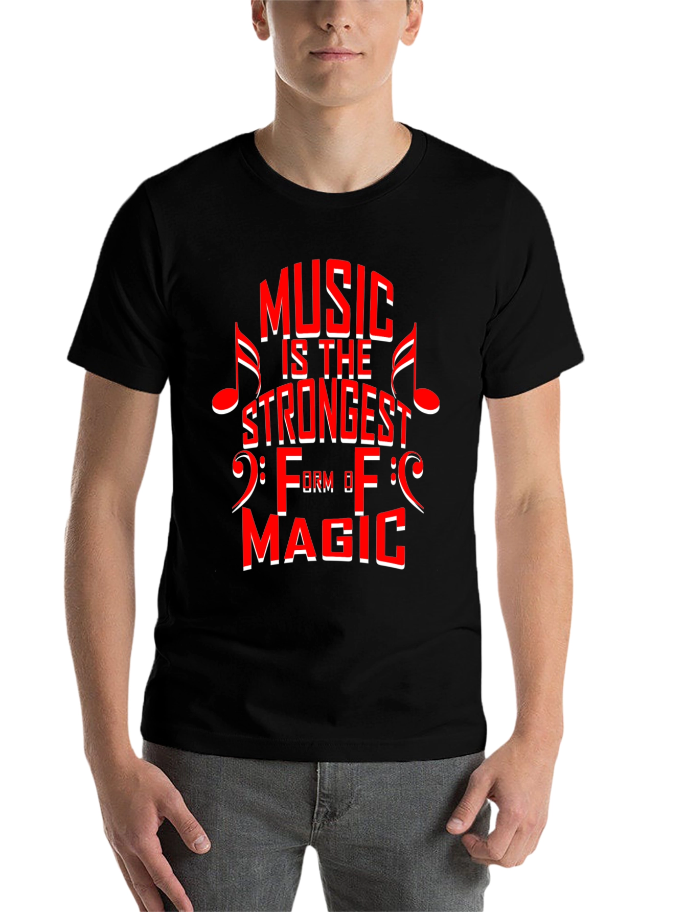 Black Music is Magic Graphic Tee - Black Cotton T-Shirt view 7