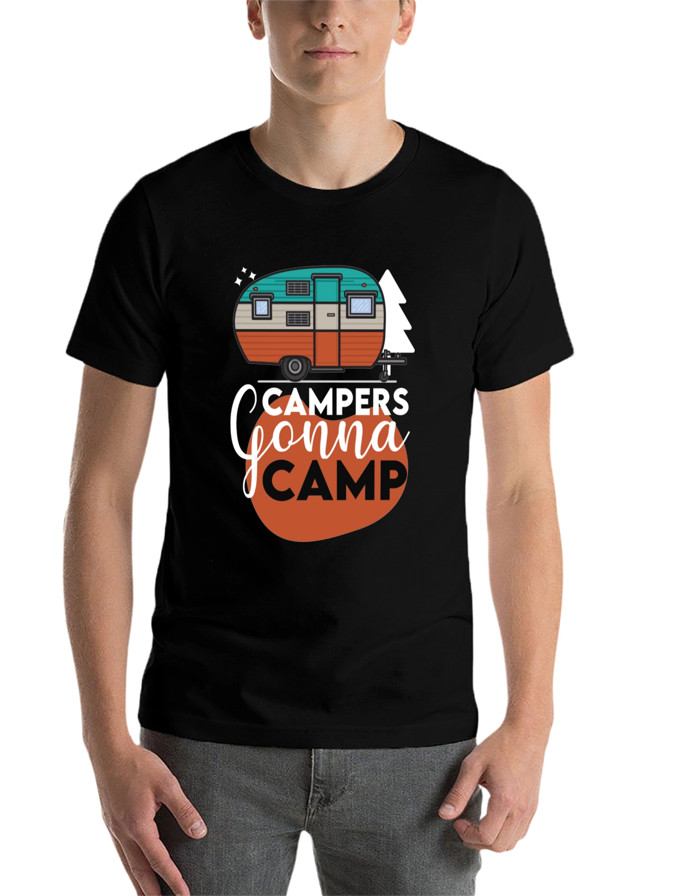 Black Campers Gonna Camp Graphic Tee view 7