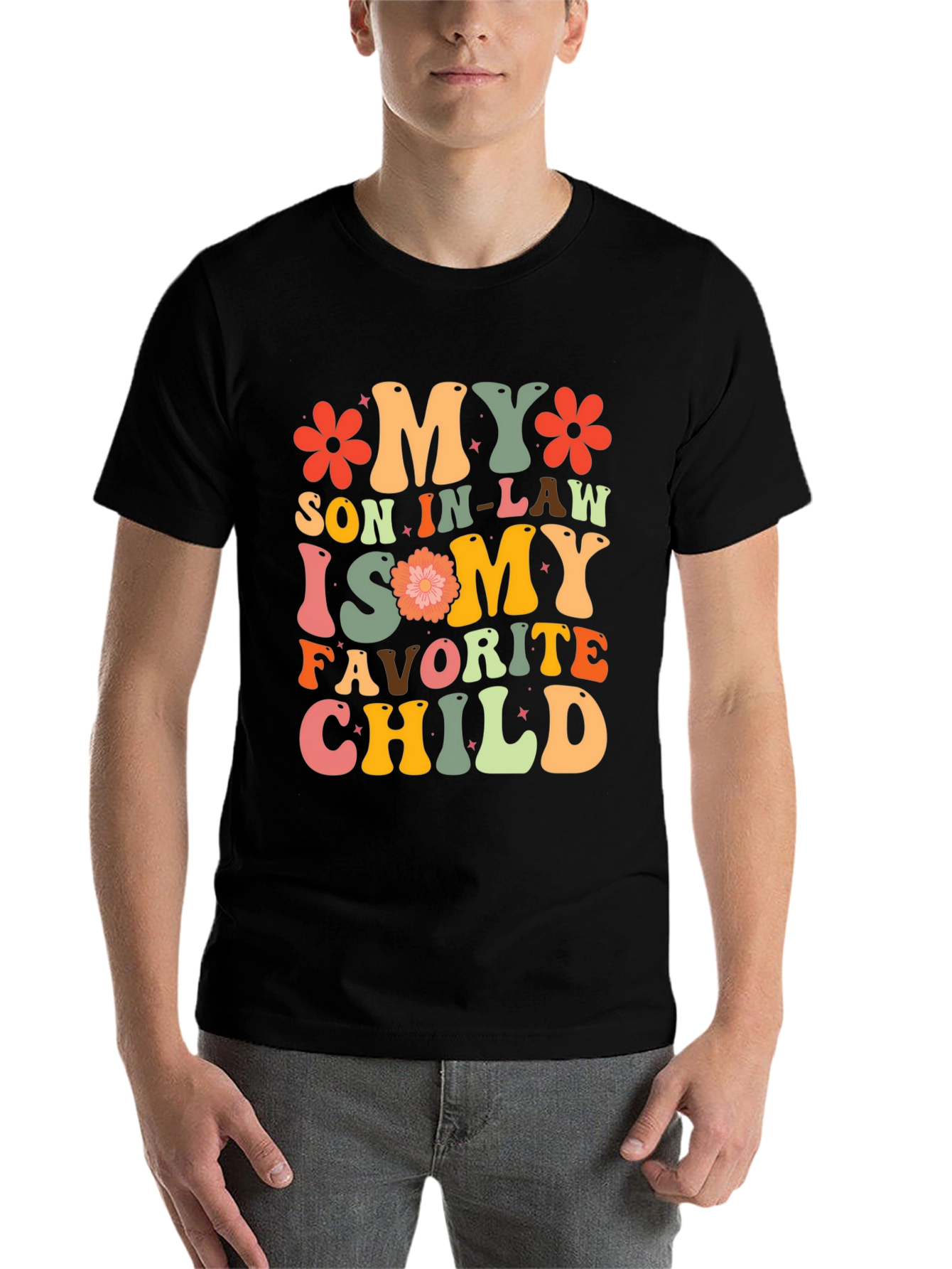 Black Funny "My Son In-Law is My Favorite Child" T-Shirt view 7