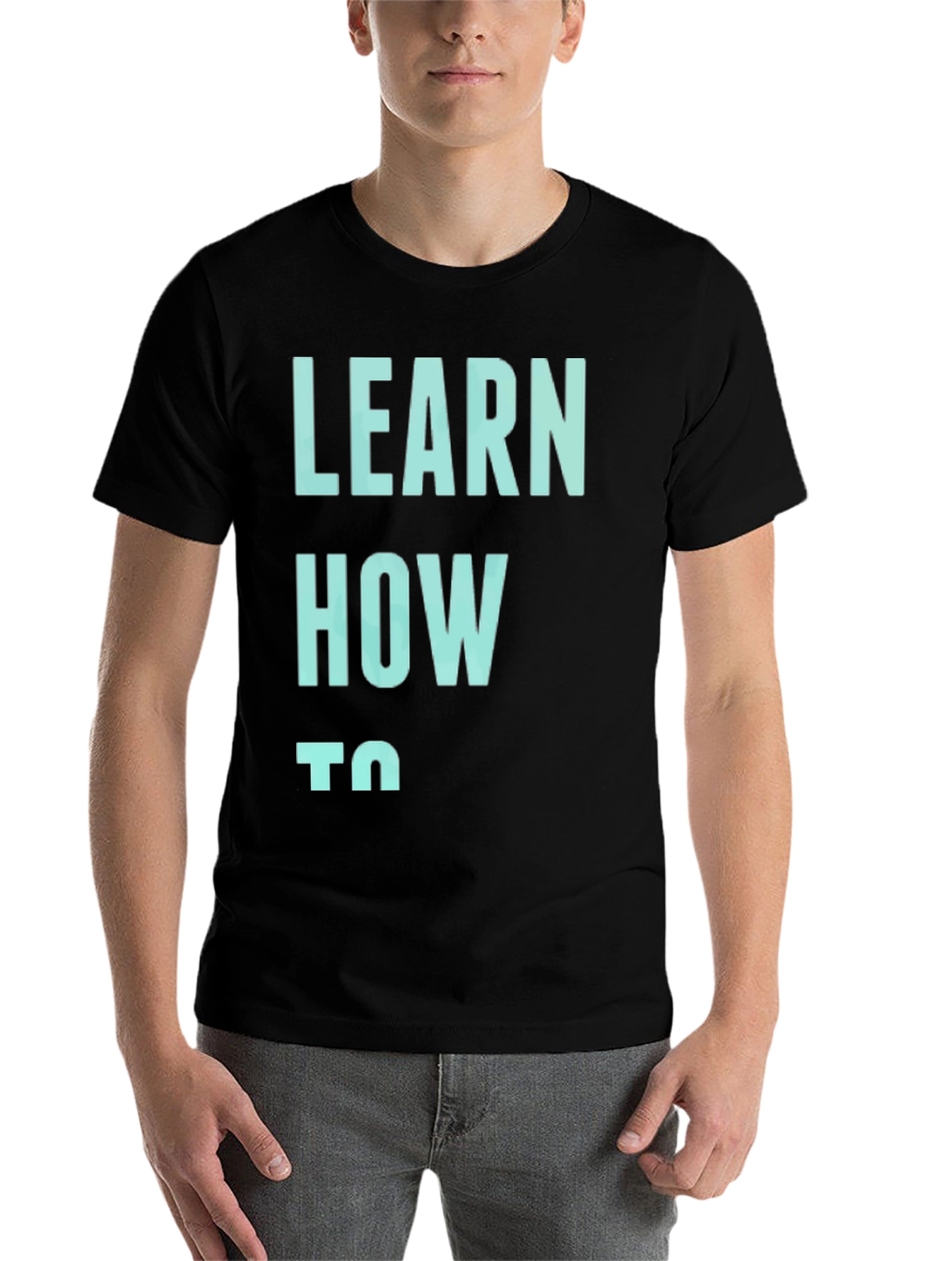 Black Learn How To Graphic Tee - Casual Comfort view 7