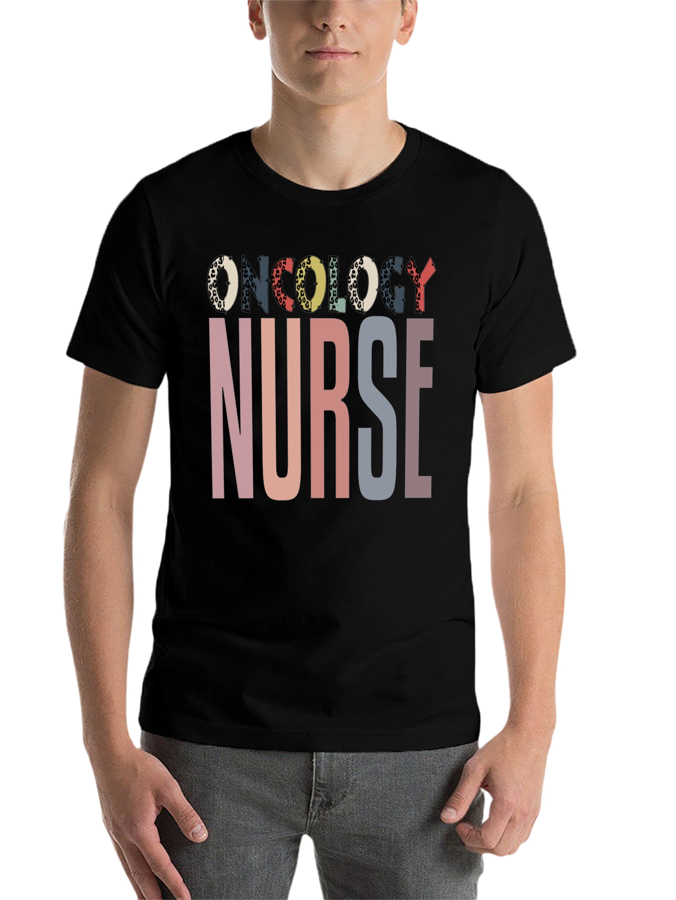 Black Oncology Nurse Graphic T-Shirt view 7