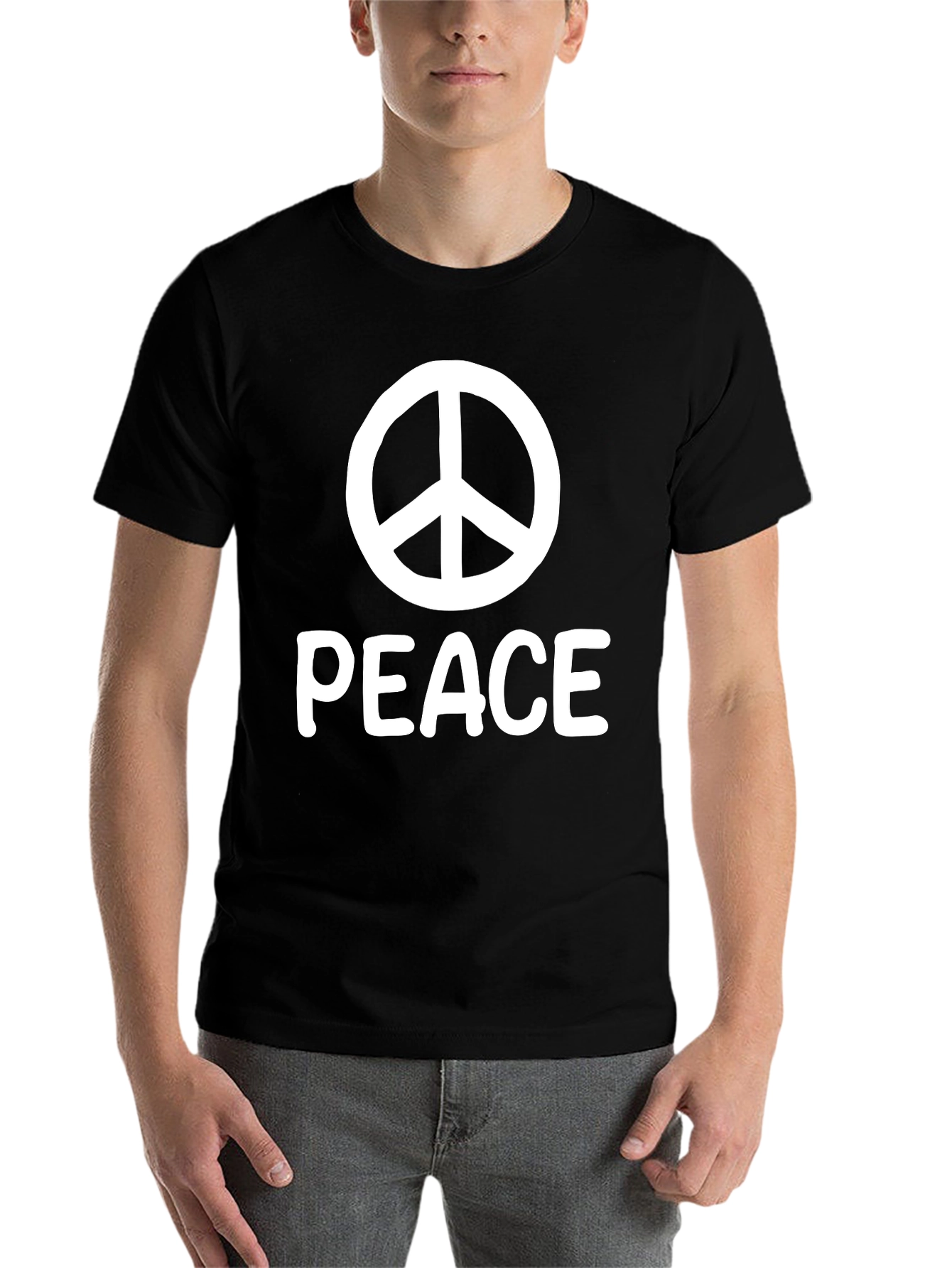 Black Peace Sign Graphic T-Shirt view 7