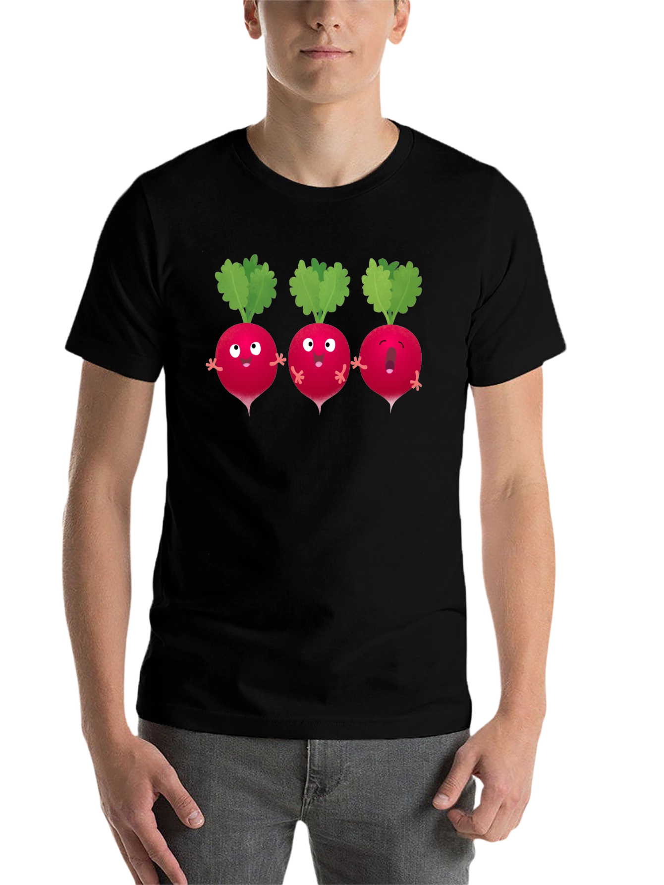 Black Radish Trio Graphic T-Shirt - Black Cotton Tee view 7