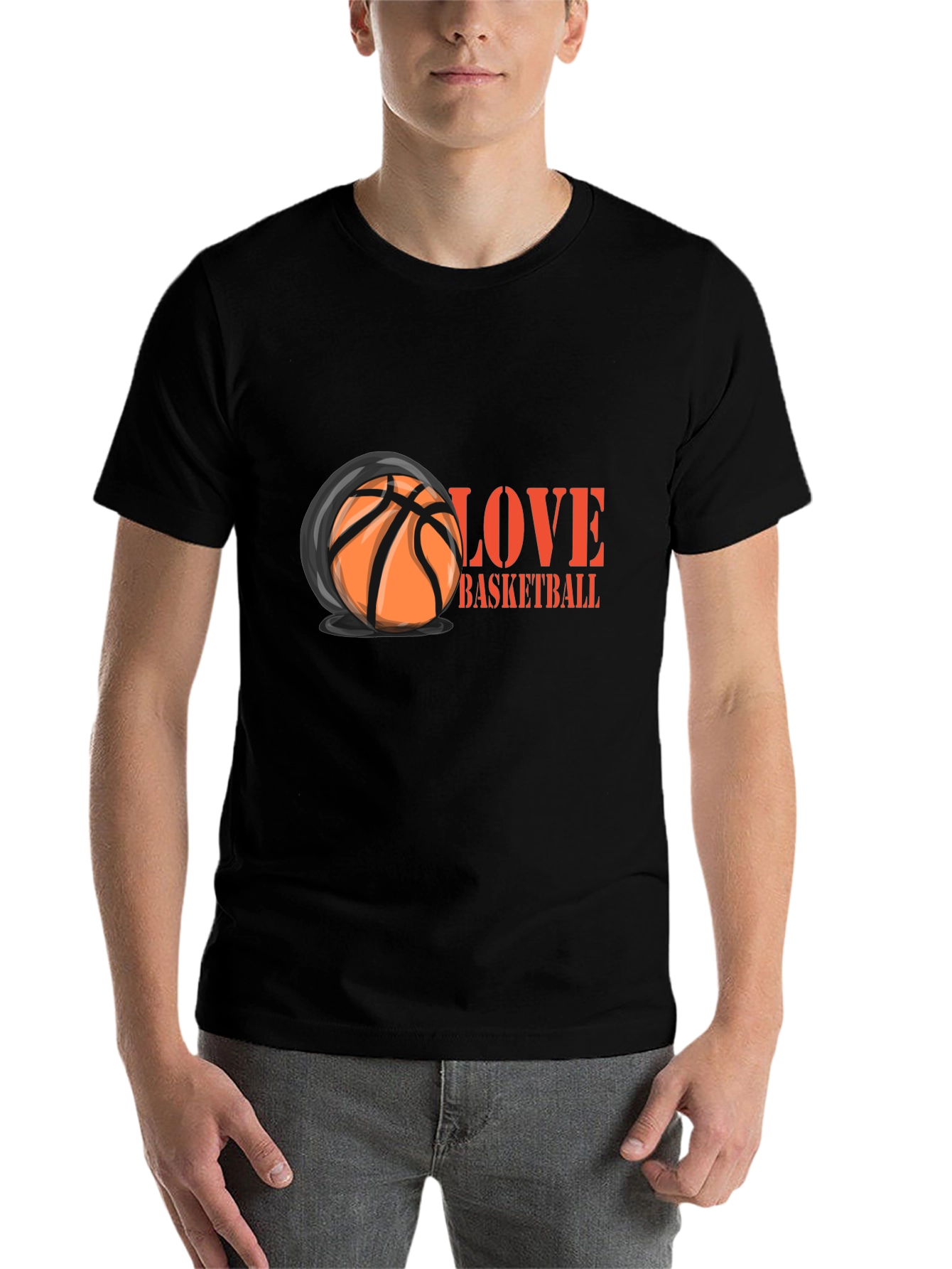 Black Love Basketball Graphic T-Shirt view 7