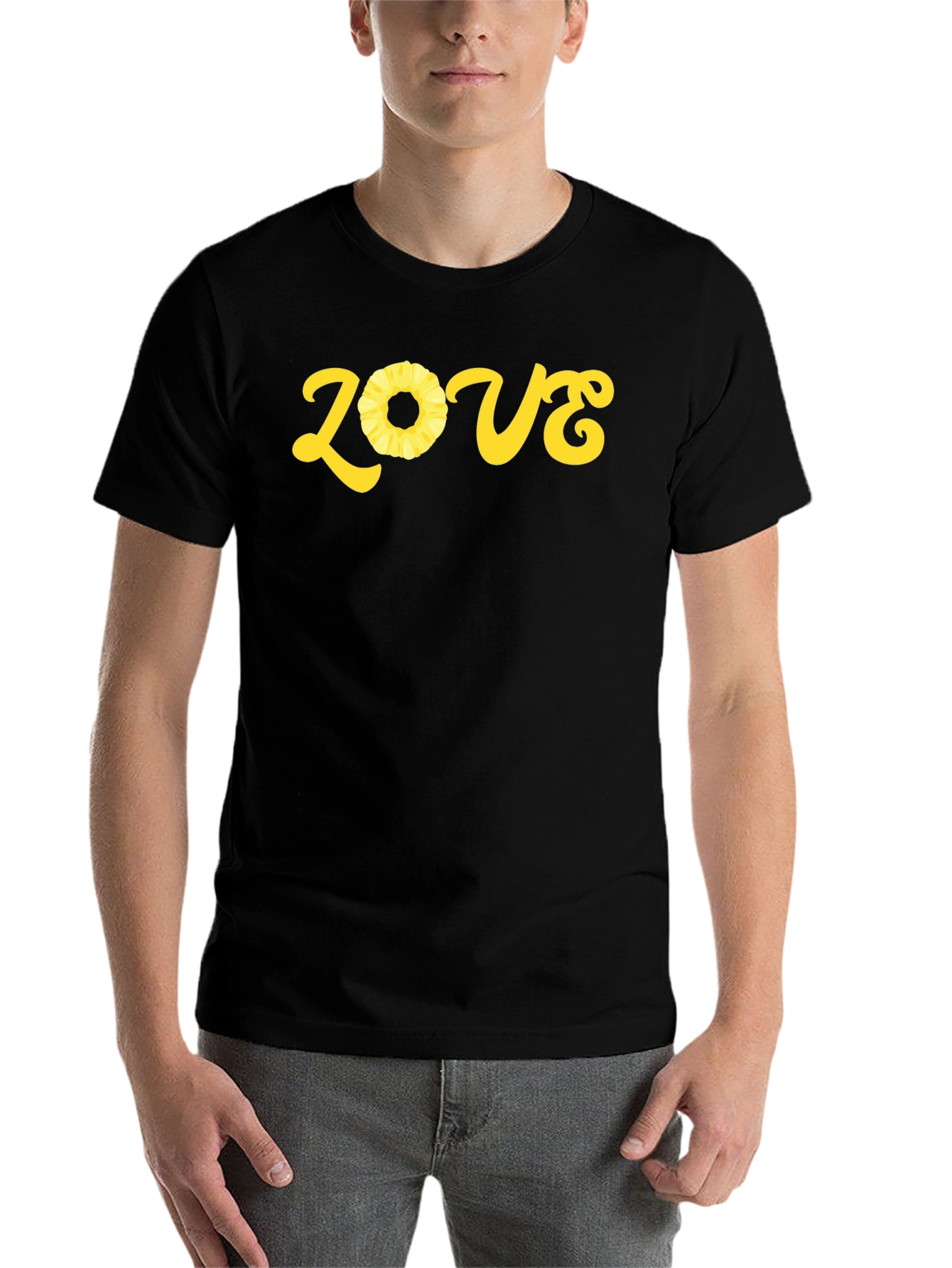 Black Pineapple Love Graphic T-Shirt - Black view 7