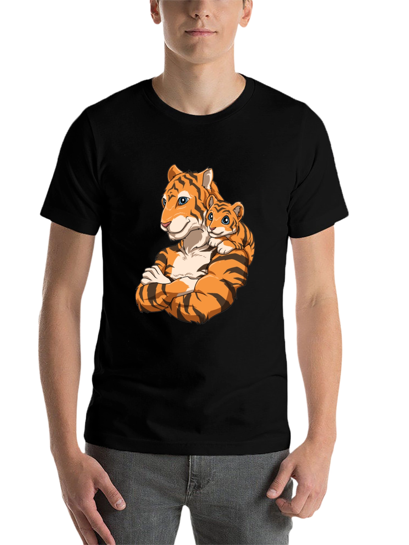 Black Tiger Family Graphic T-Shirt view 7
