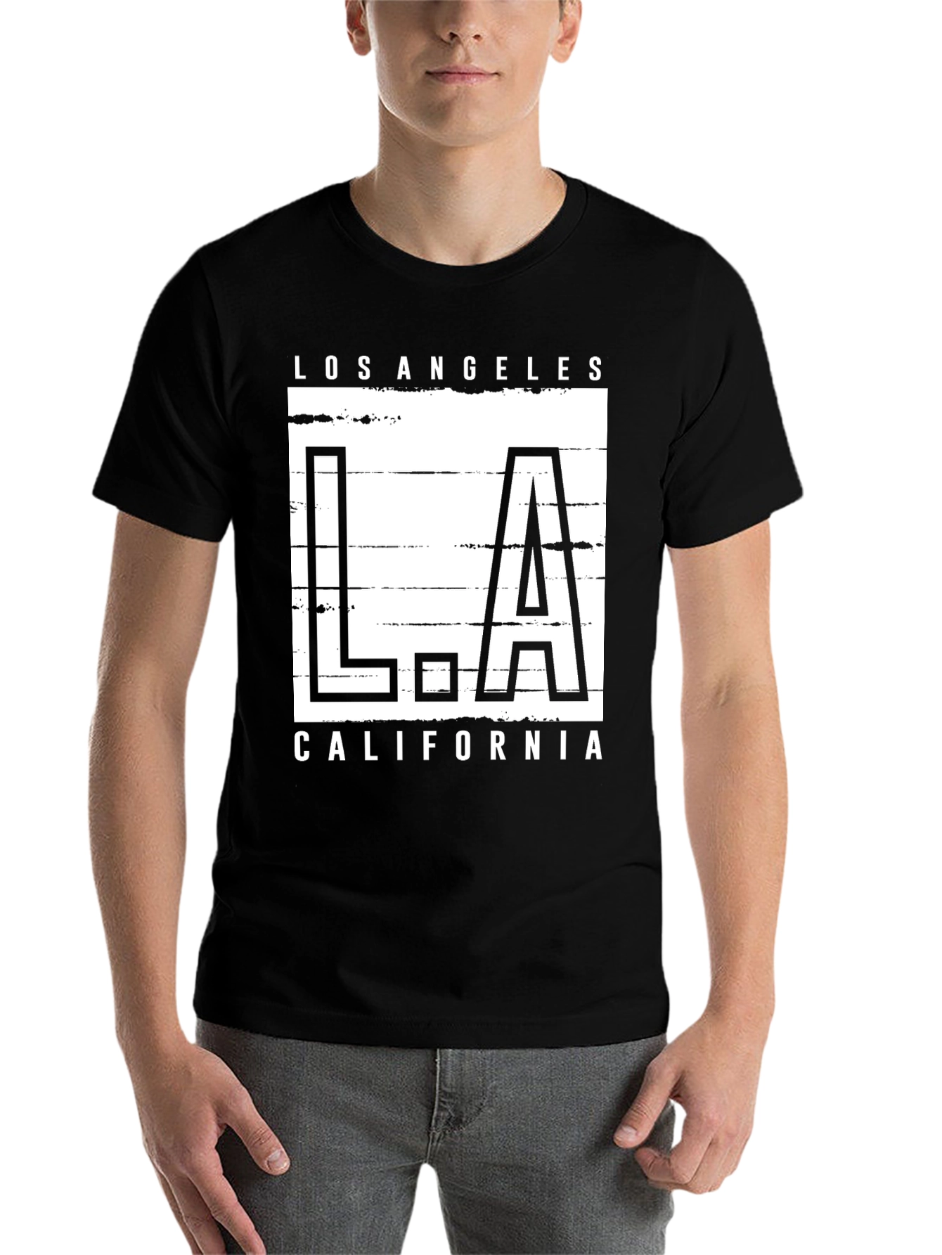 Black Los Angeles California Graphic Tee - Black view 7