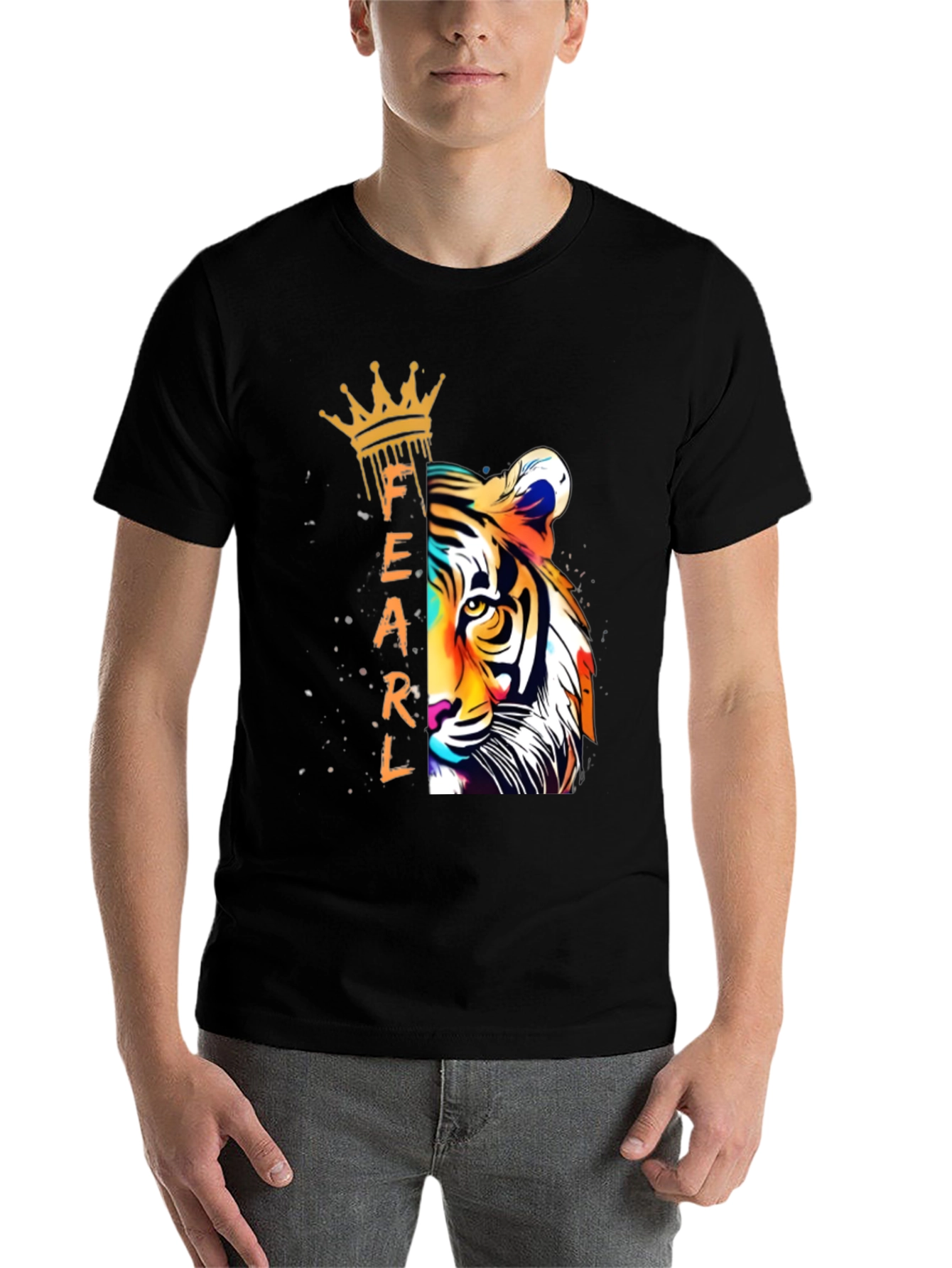 Black Fearless Tiger Graphic Tee - Black view 7