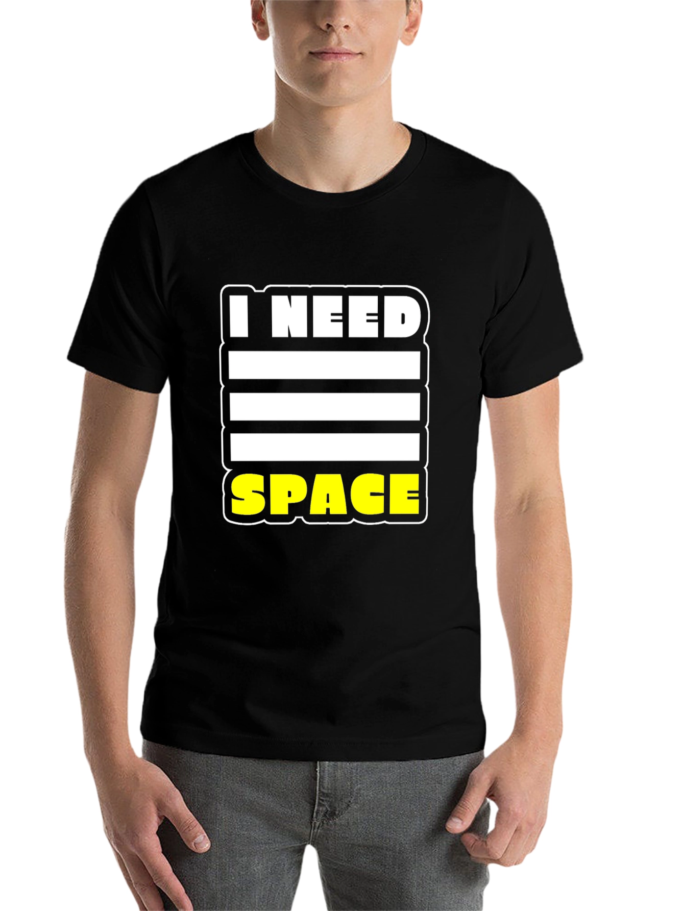 Black I Need Space T-Shirt - Bold Graphic Tee view 7