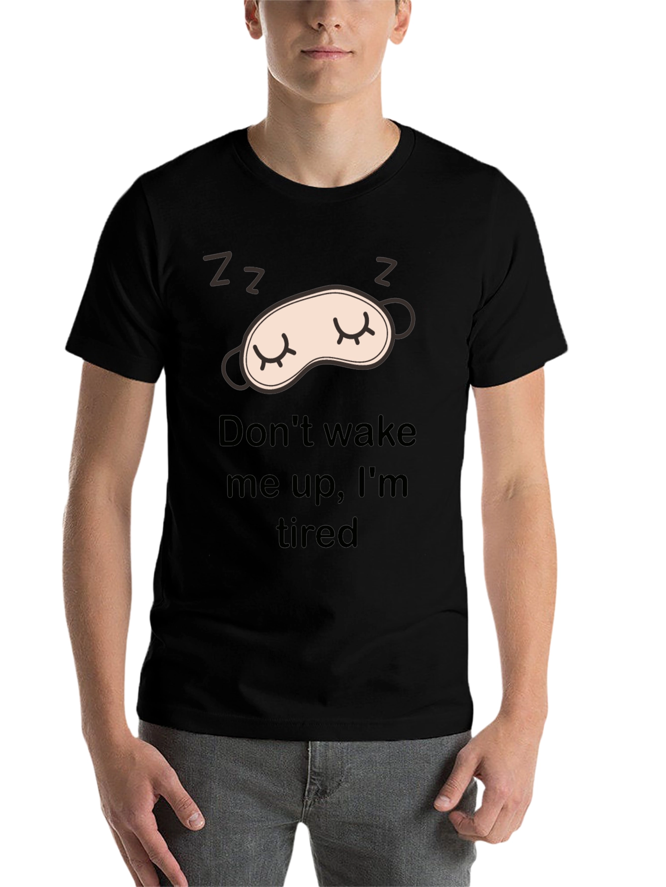 Black Sleepy Black T-Shirt: Don't Wake Me view 7