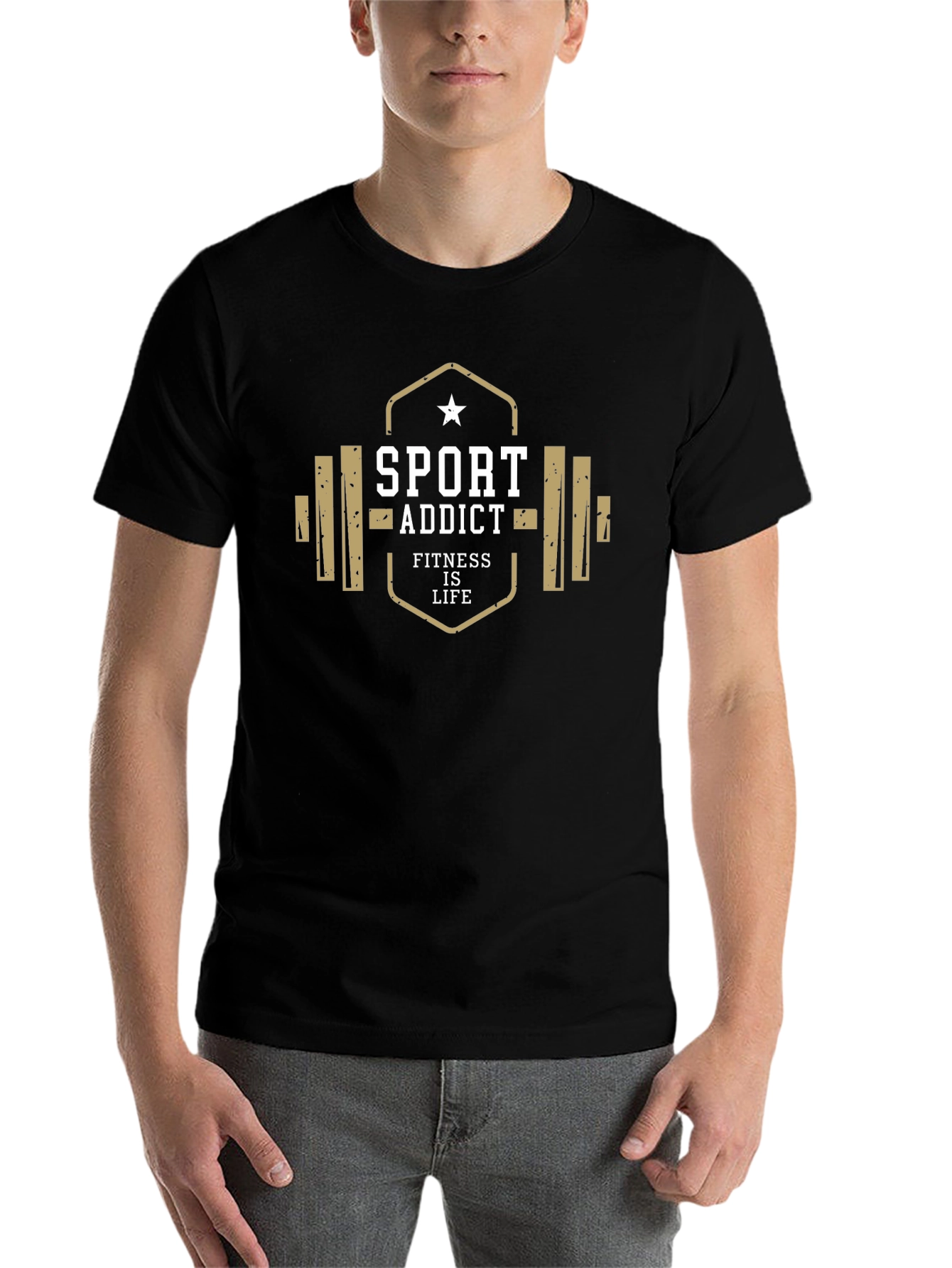 Black Sport Addict Fitness Life Black T-Shirt view 7