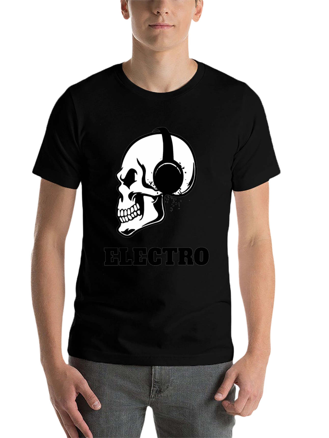 Black Electro Skull T-Shirt view 7