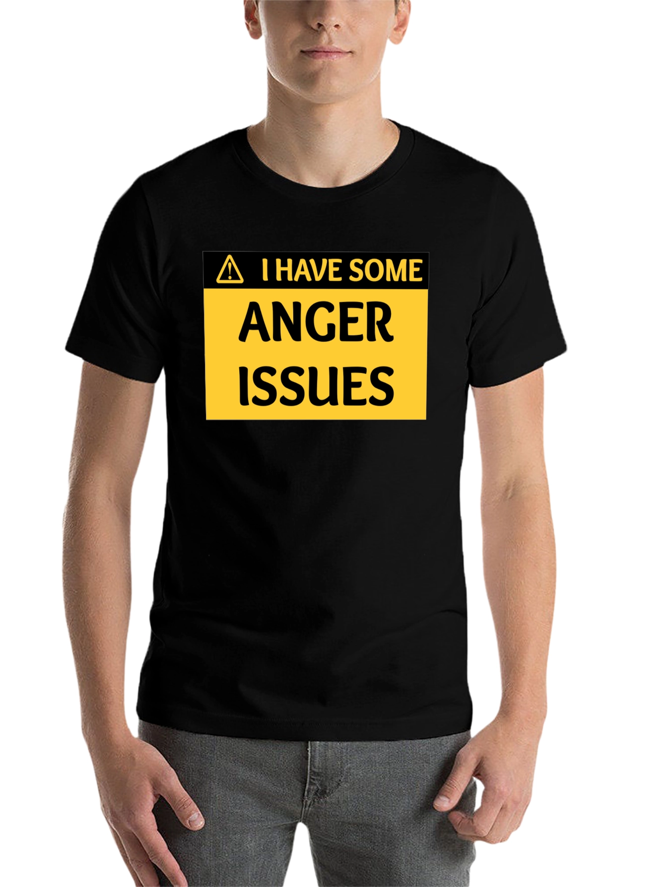 Black I Have Some Anger Issues Funny T-Shirt view 7
