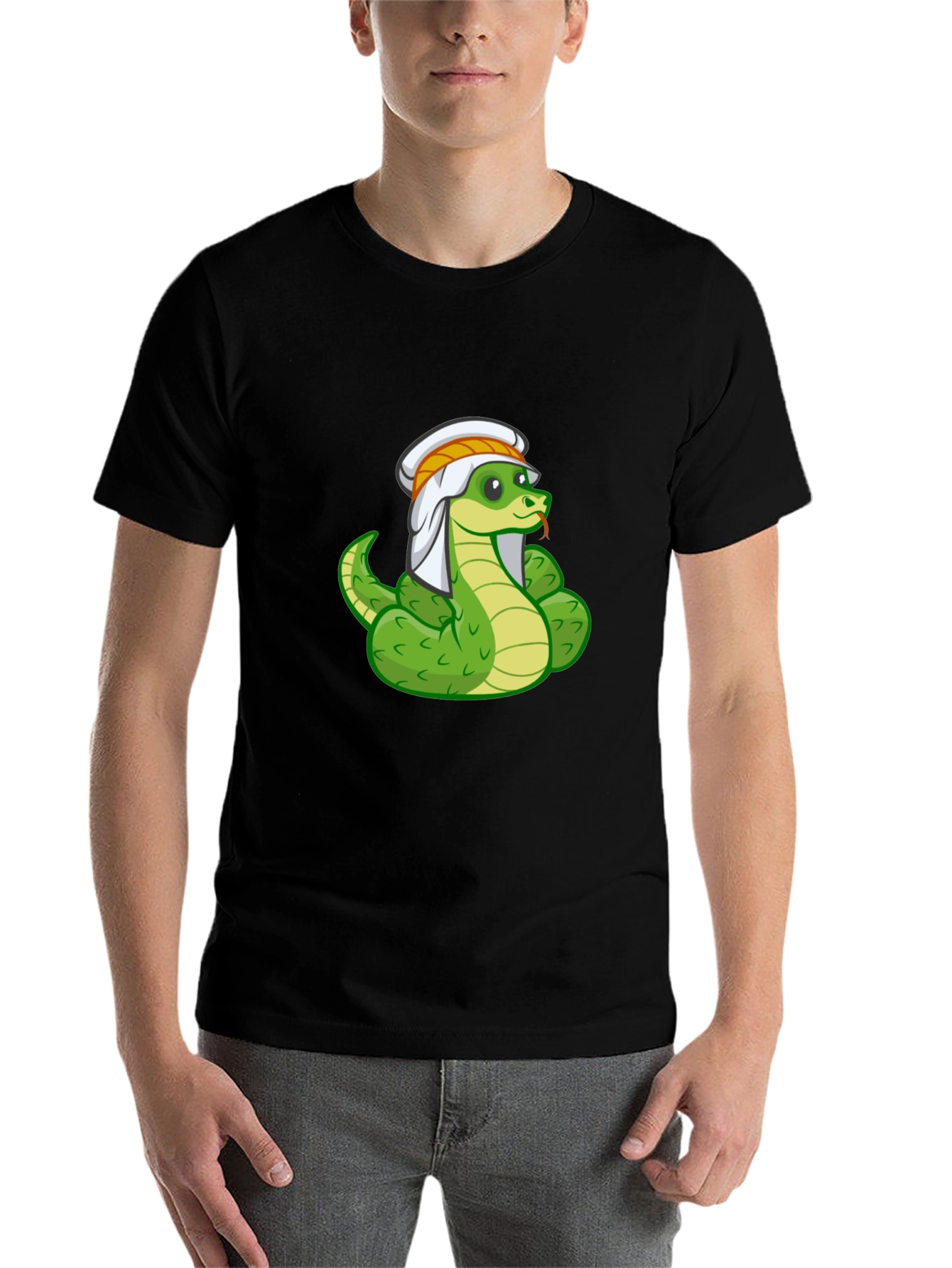 Black Snake Charmer T-Shirt - Funny Cartoon Snake Tee view 7