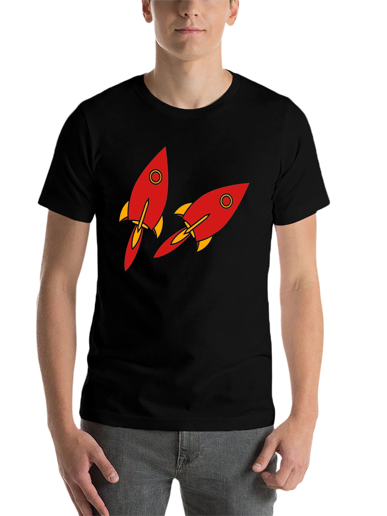 Black Rocket Graphic T-Shirt - Black view 7