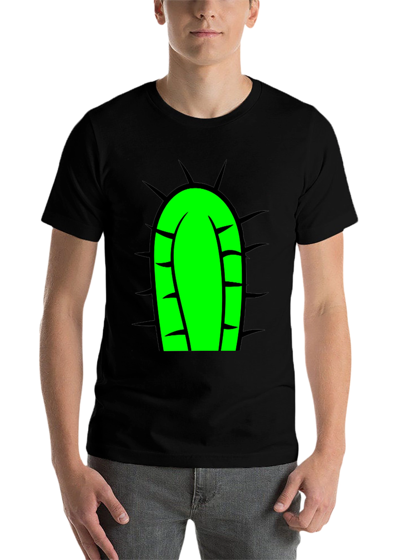Black Cactus Tee - Fun Graphic Print T-Shirt view 7