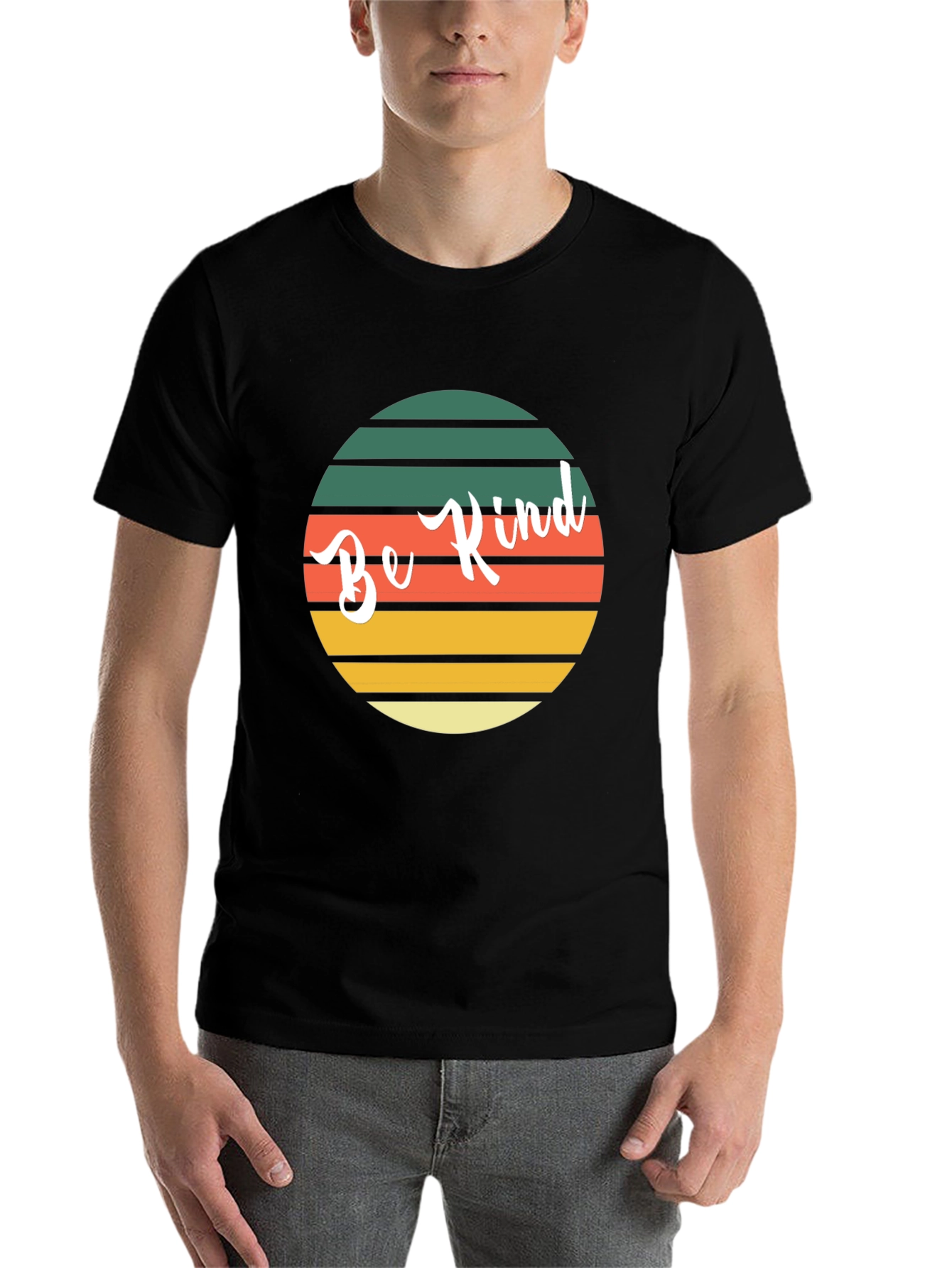 Black Be Kind Retro Style Graphic Tee view 7