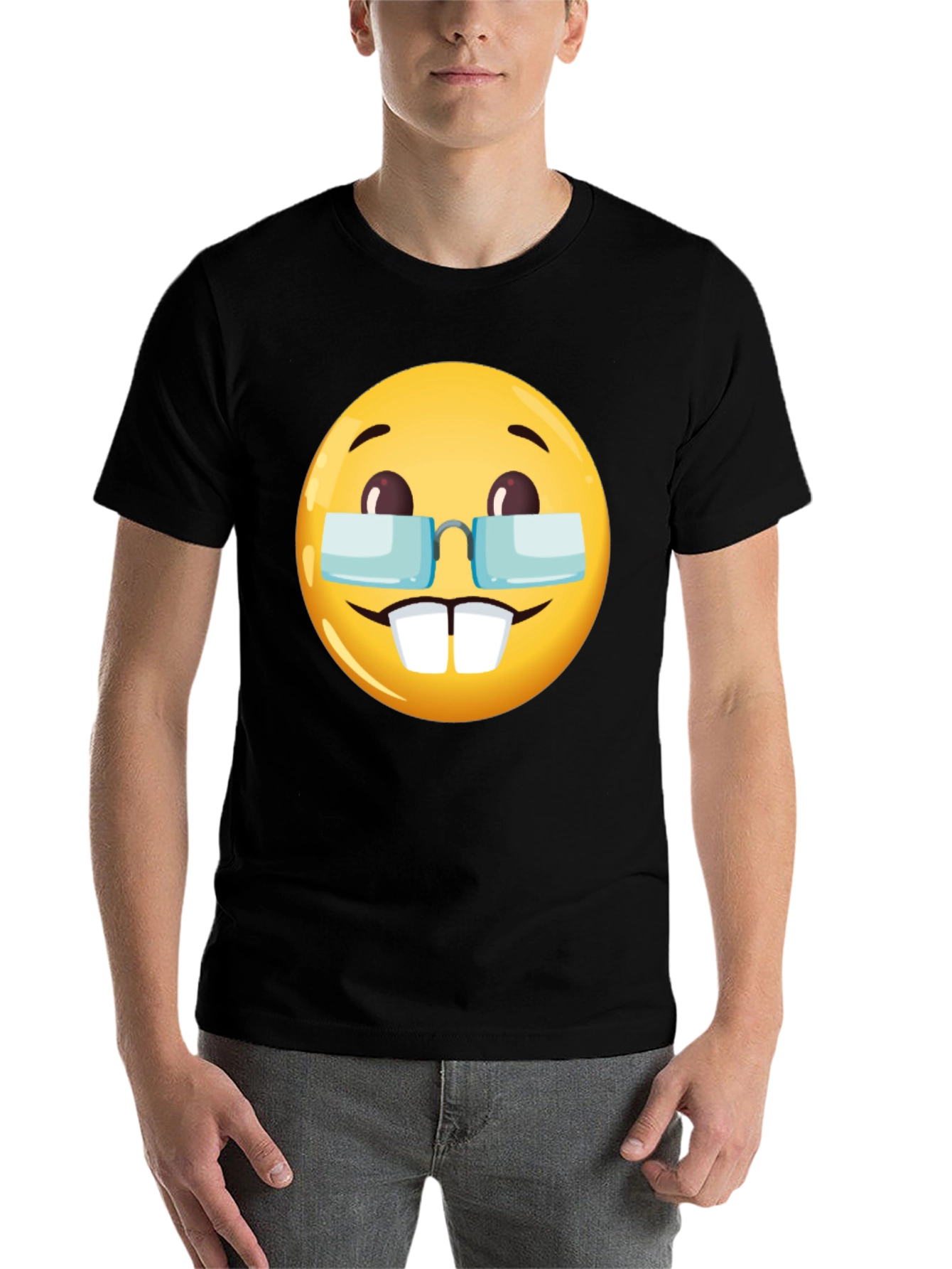 Black Emoji Geek T-Shirt - Nerd Emoji Tee view 7