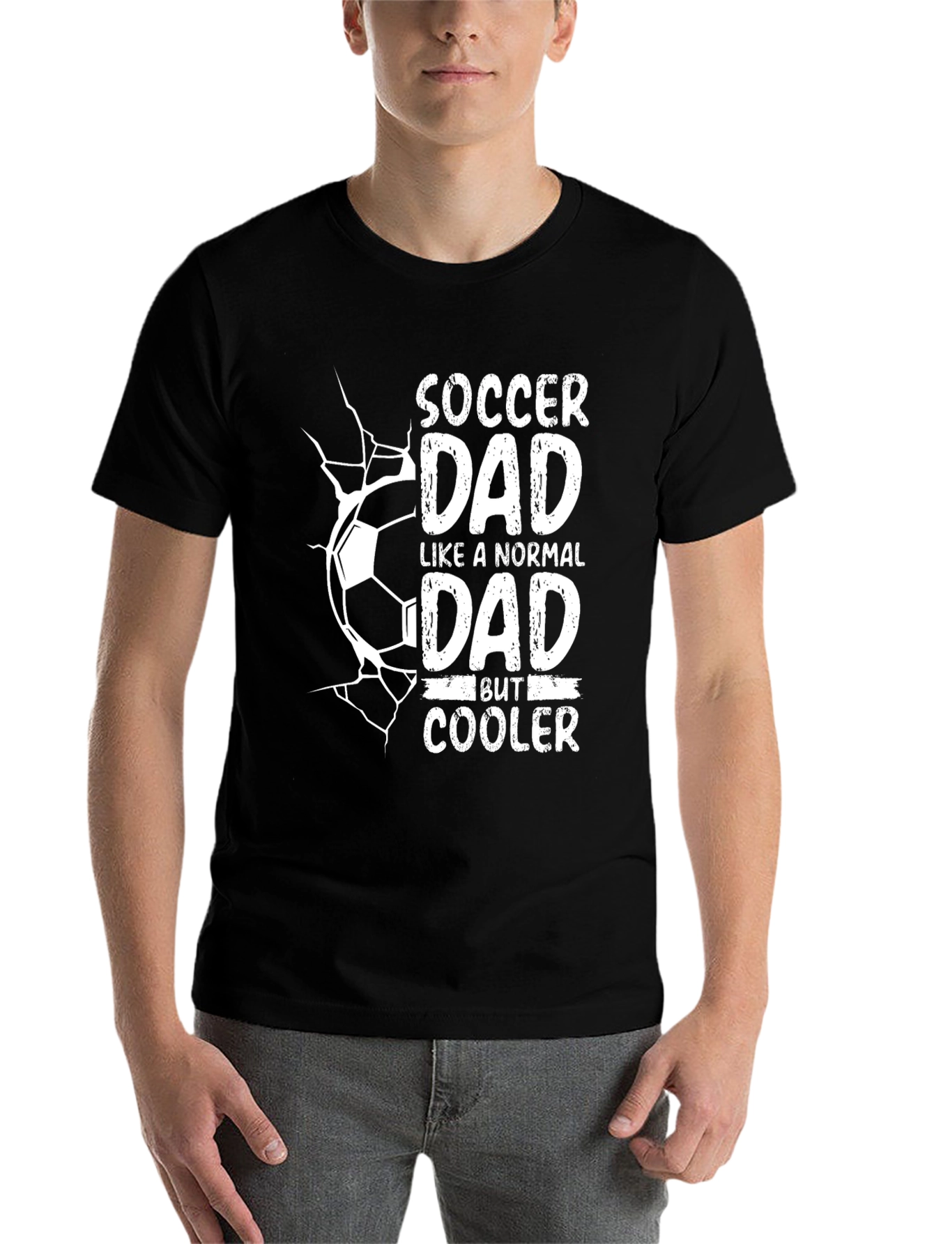 Black Soccer Dad Cooler Black T-Shirt view 7