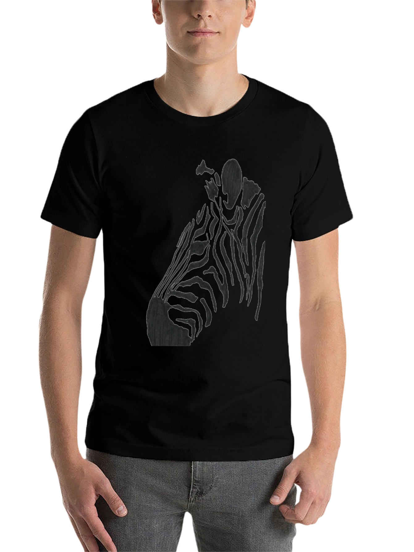 Black Black Zebra T-Shirt | Unique Graphic Tee view 7