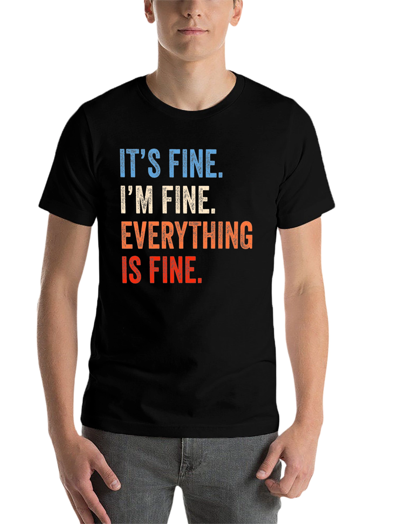 Black It's Fine Graphic T-Shirt - Unisex view 7