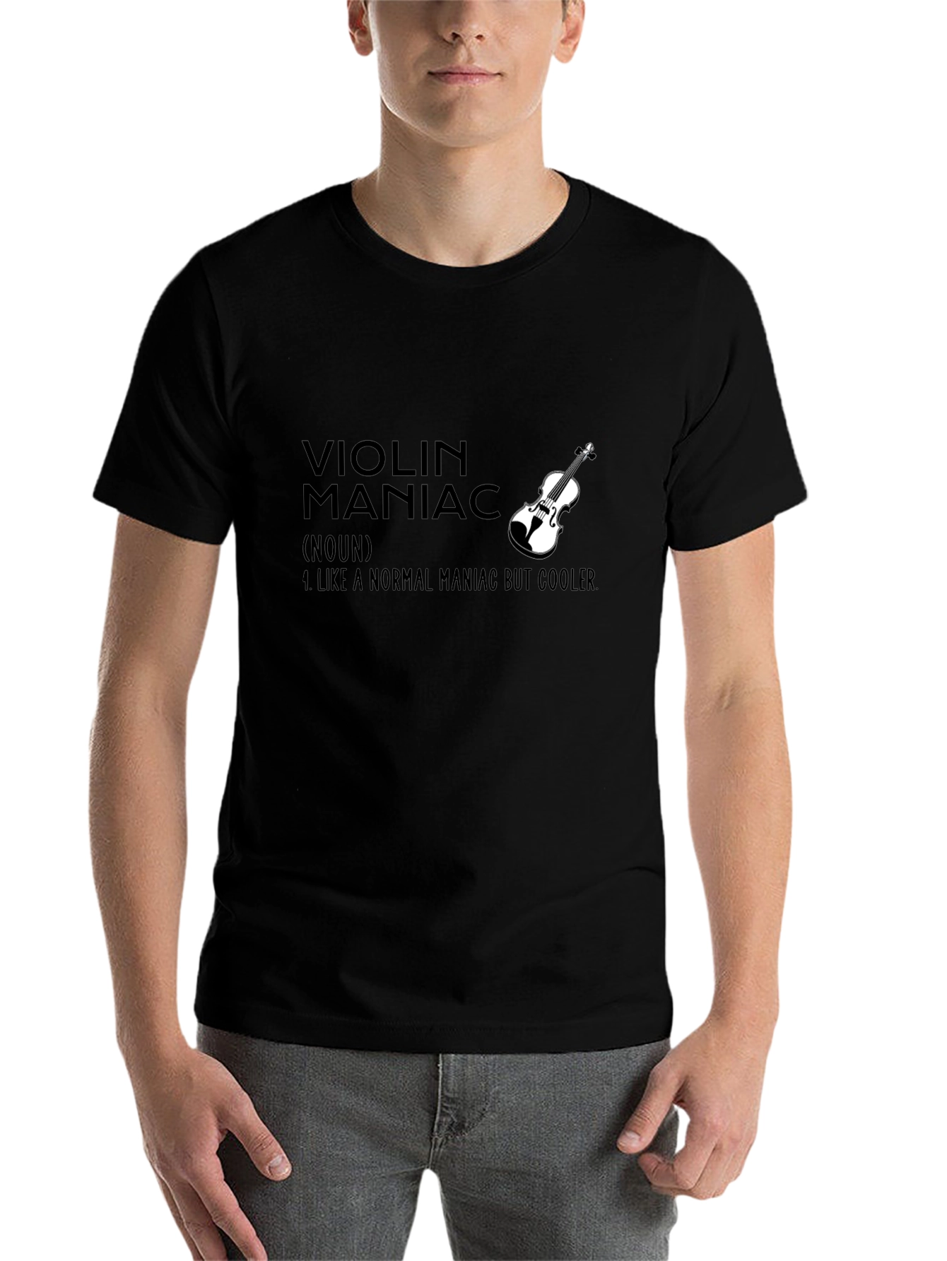 Black Violin Maniac Graphic Tee - Cool Musician T-Shirt view 7
