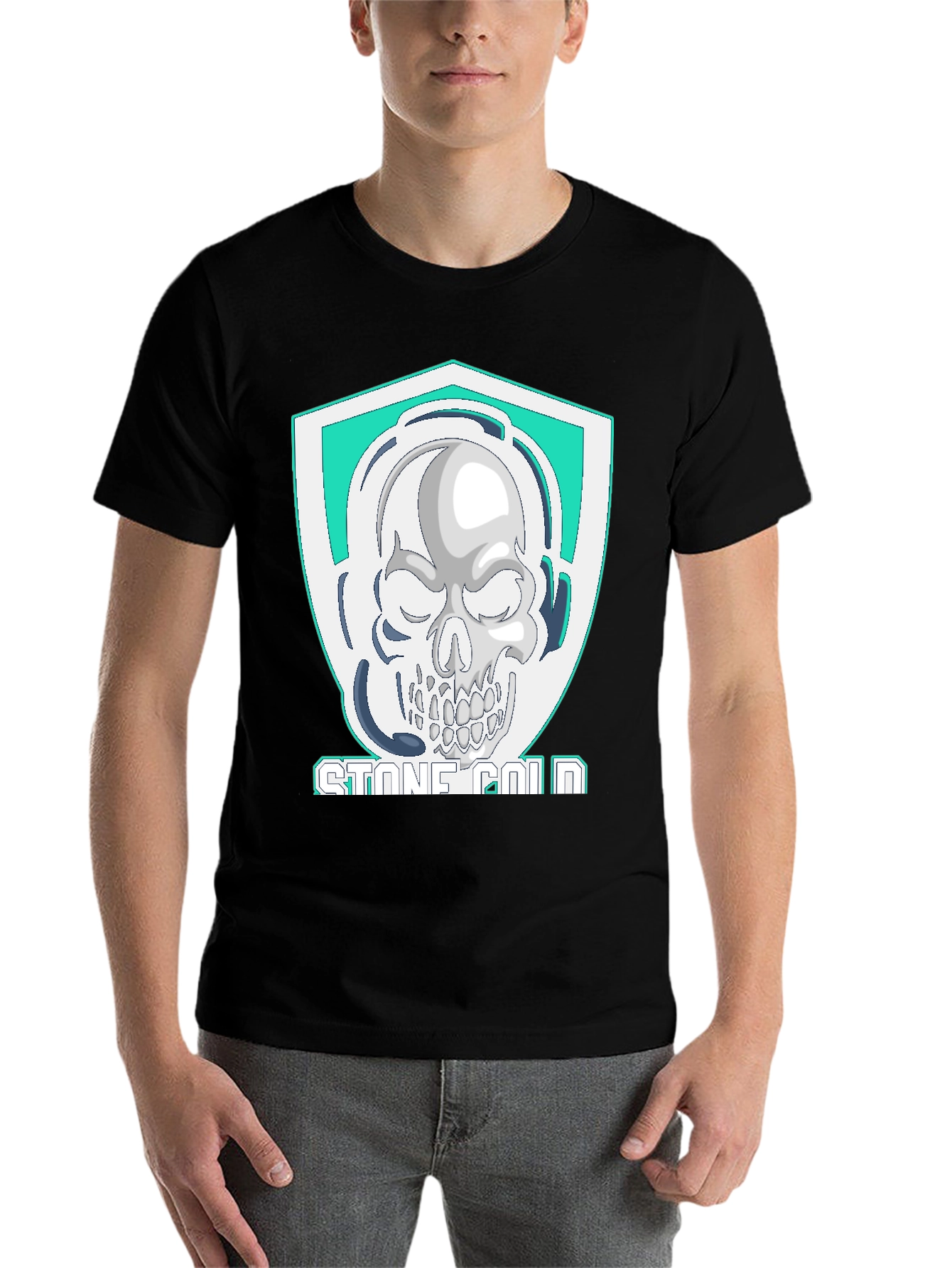 Black Stone Cold Skull T-Shirt view 7