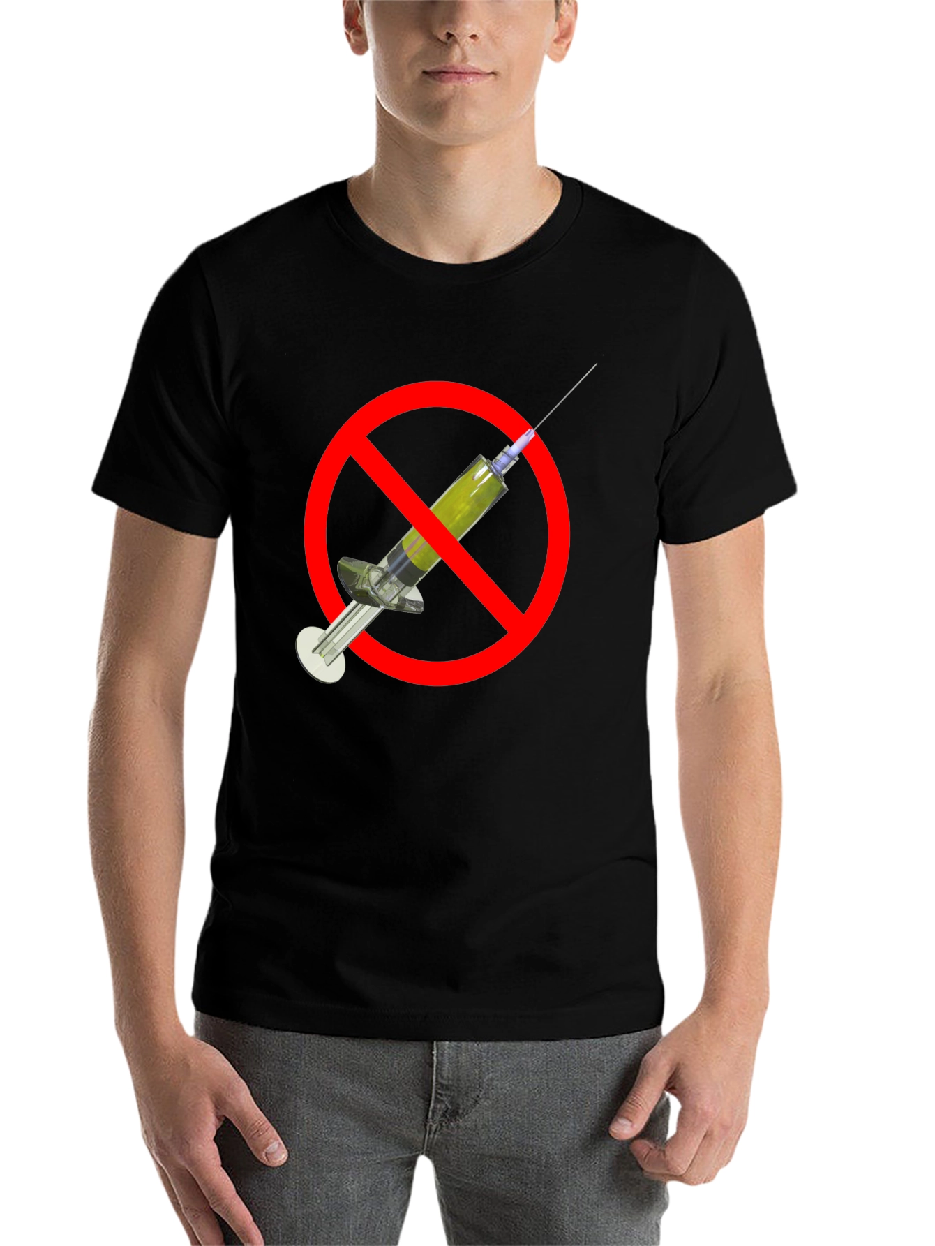 Black Anti-Vaccine T-Shirt - No Jab Zone - Black view 7