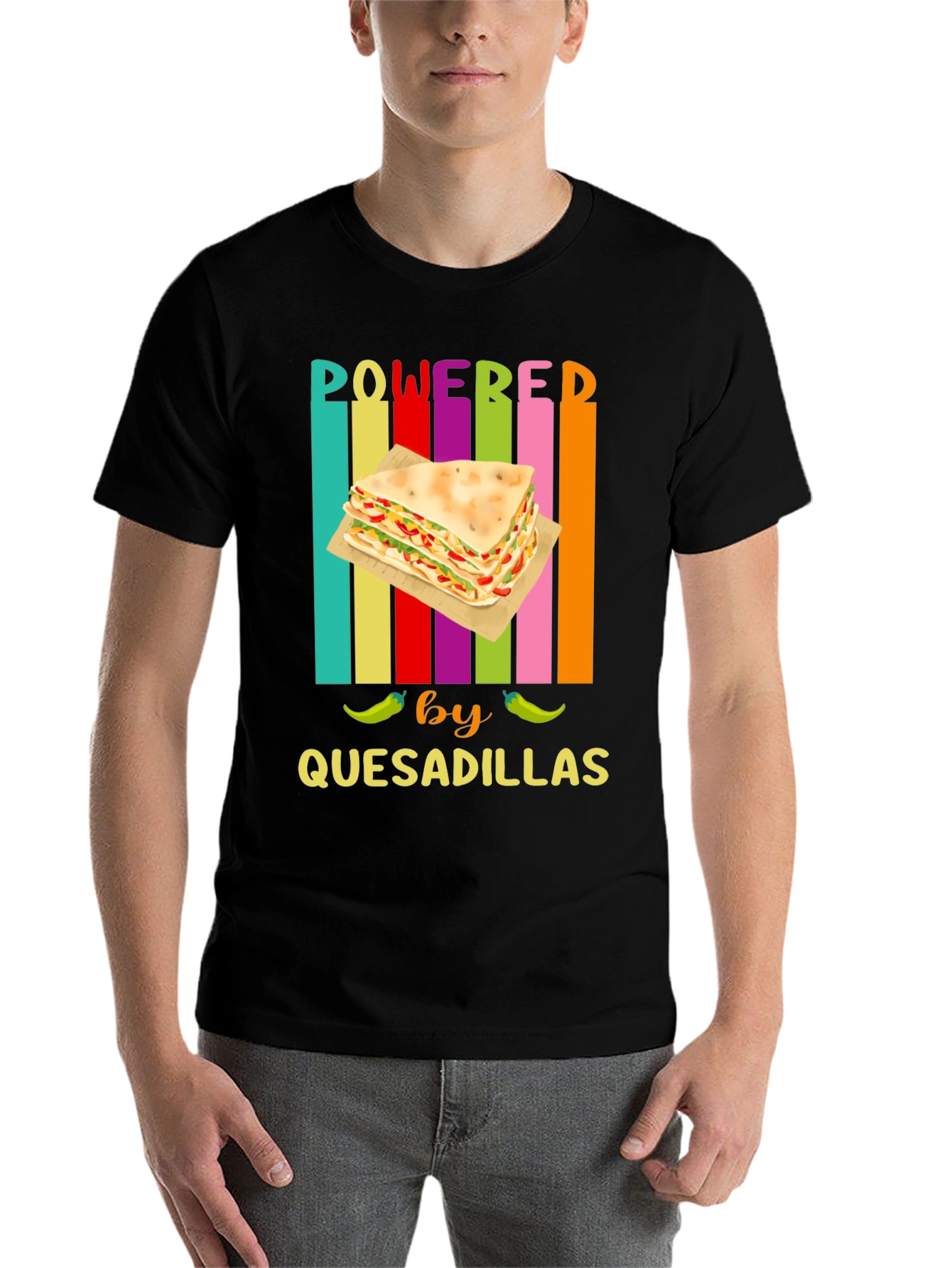 Black Powered by Quesadillas Graphic Tee view 7