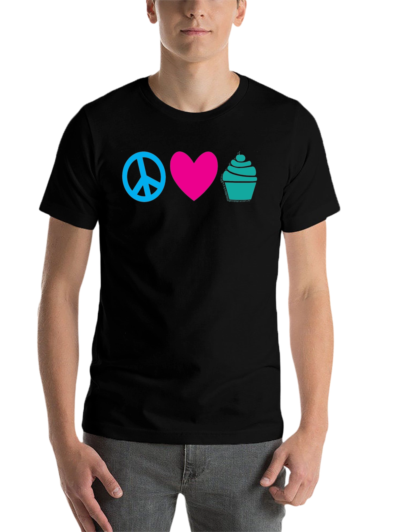 Black Peace Love Cupcakes Graphic Tee view 7
