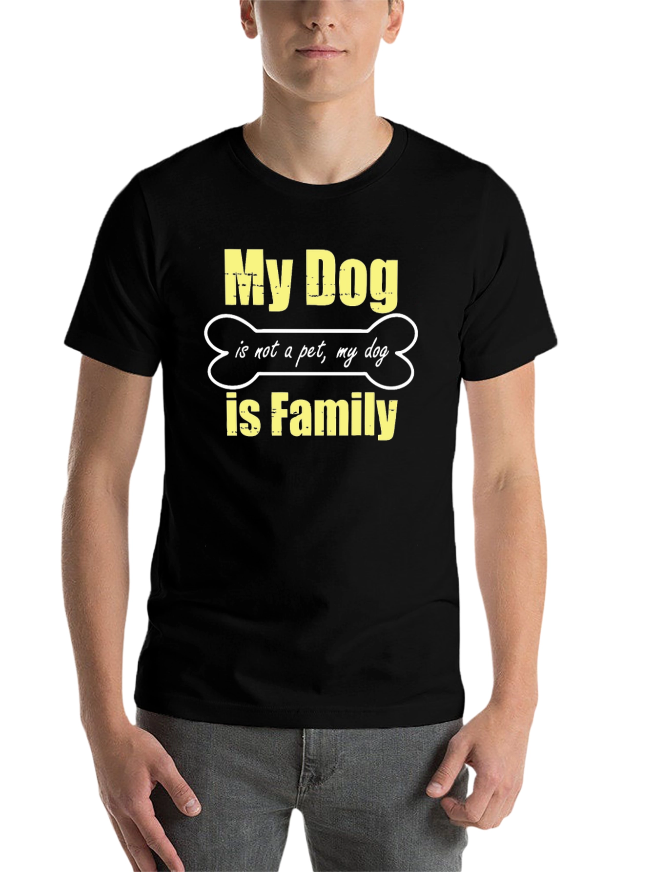 Black My Dog is Family Black T-Shirt view 7